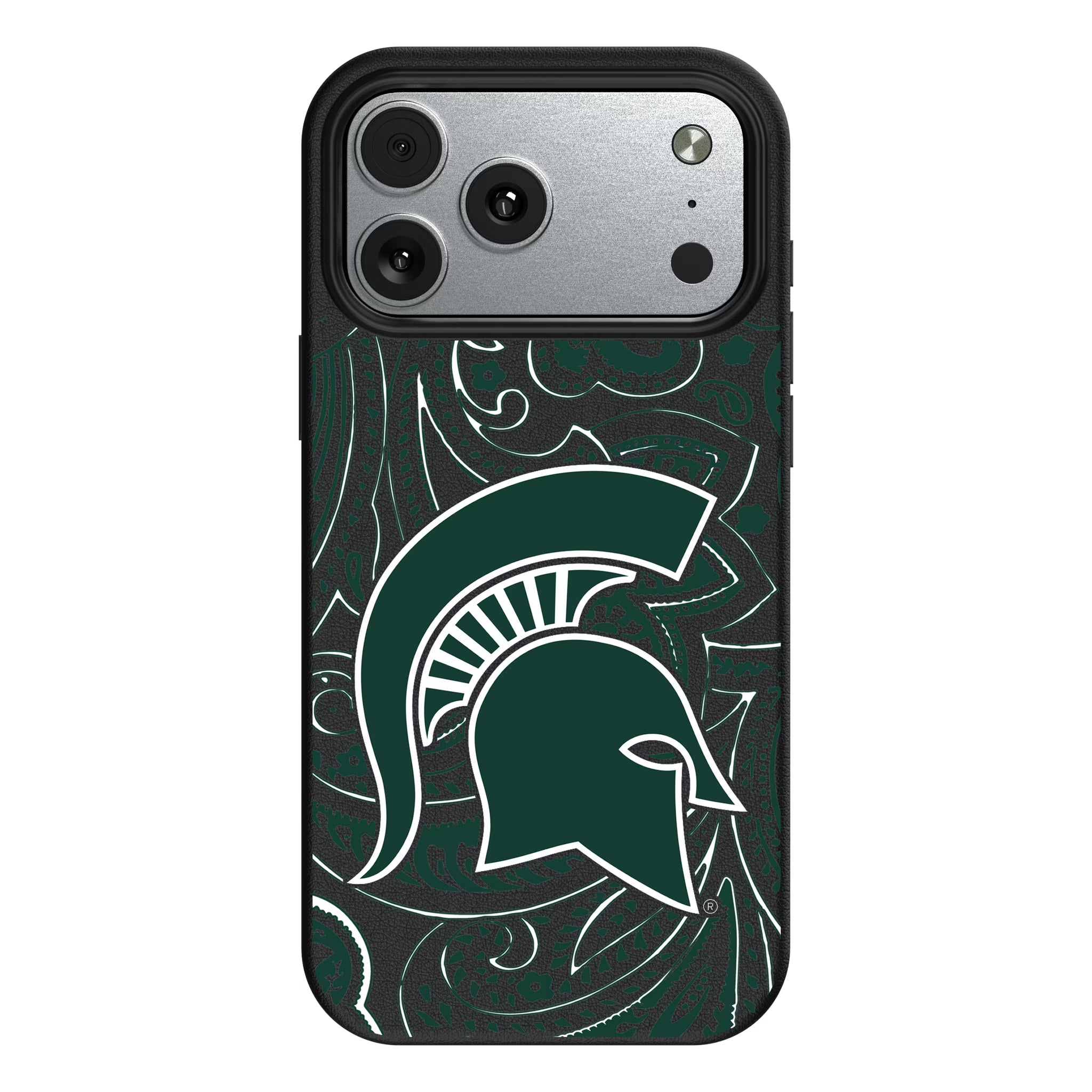 Michigan State University Spartans Paisley iPhone MagSafe Compatible Phone Case for Apple iPhone#Device_iPhone 17 Pro Max
