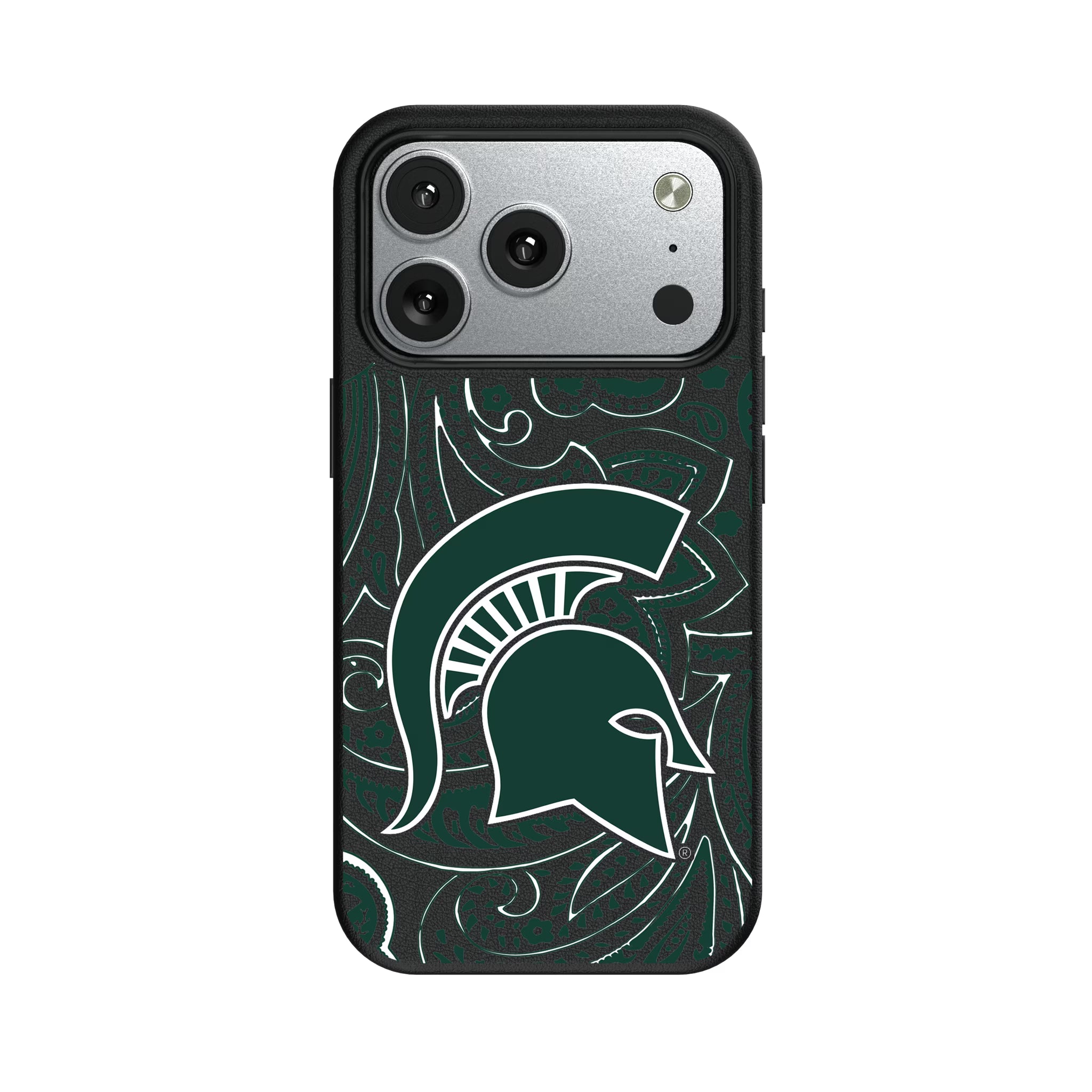 Michigan State University Spartans Paisley iPhone MagSafe Compatible Phone Case for Apple iPhone#Device_iPhone 17 Pro