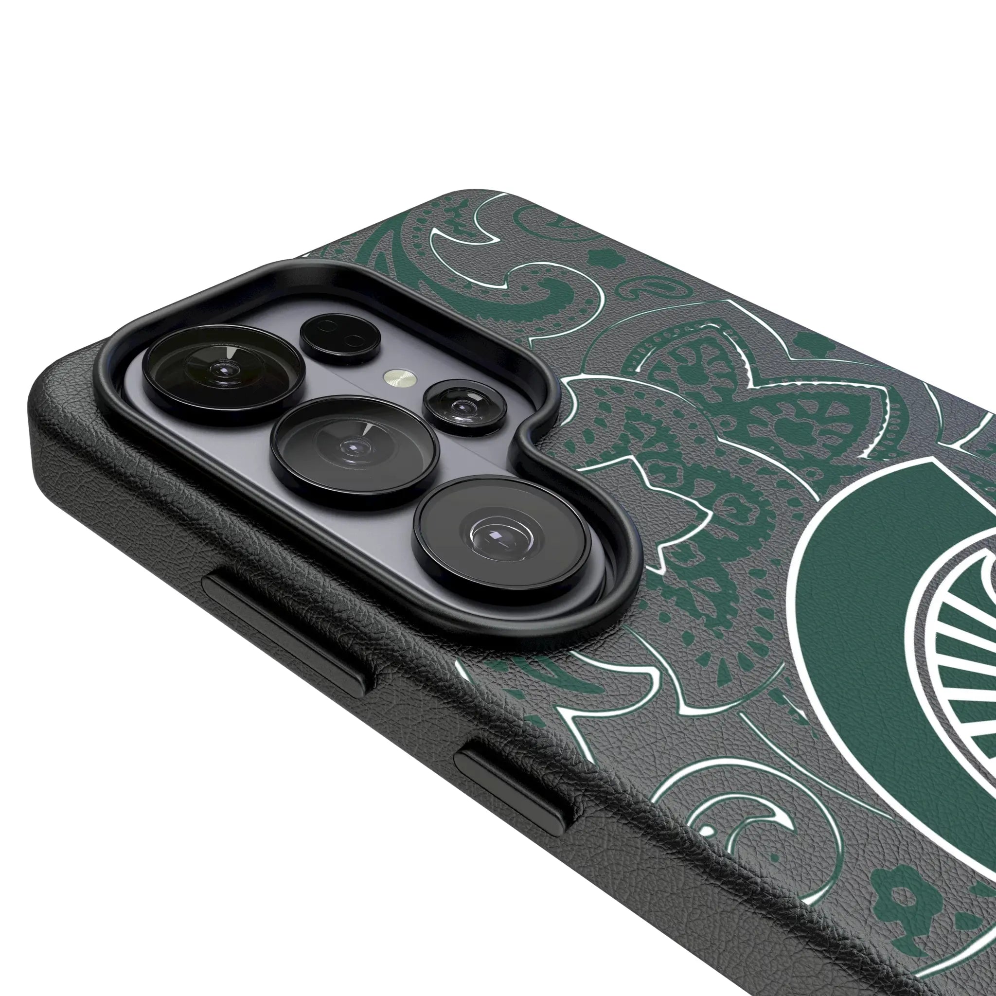 Michigan State University Spartans Paisley Galaxy MagSafe Compatible Phone Case for Samsung Galaxy - Detail#Device_Galaxy S26 Ultra