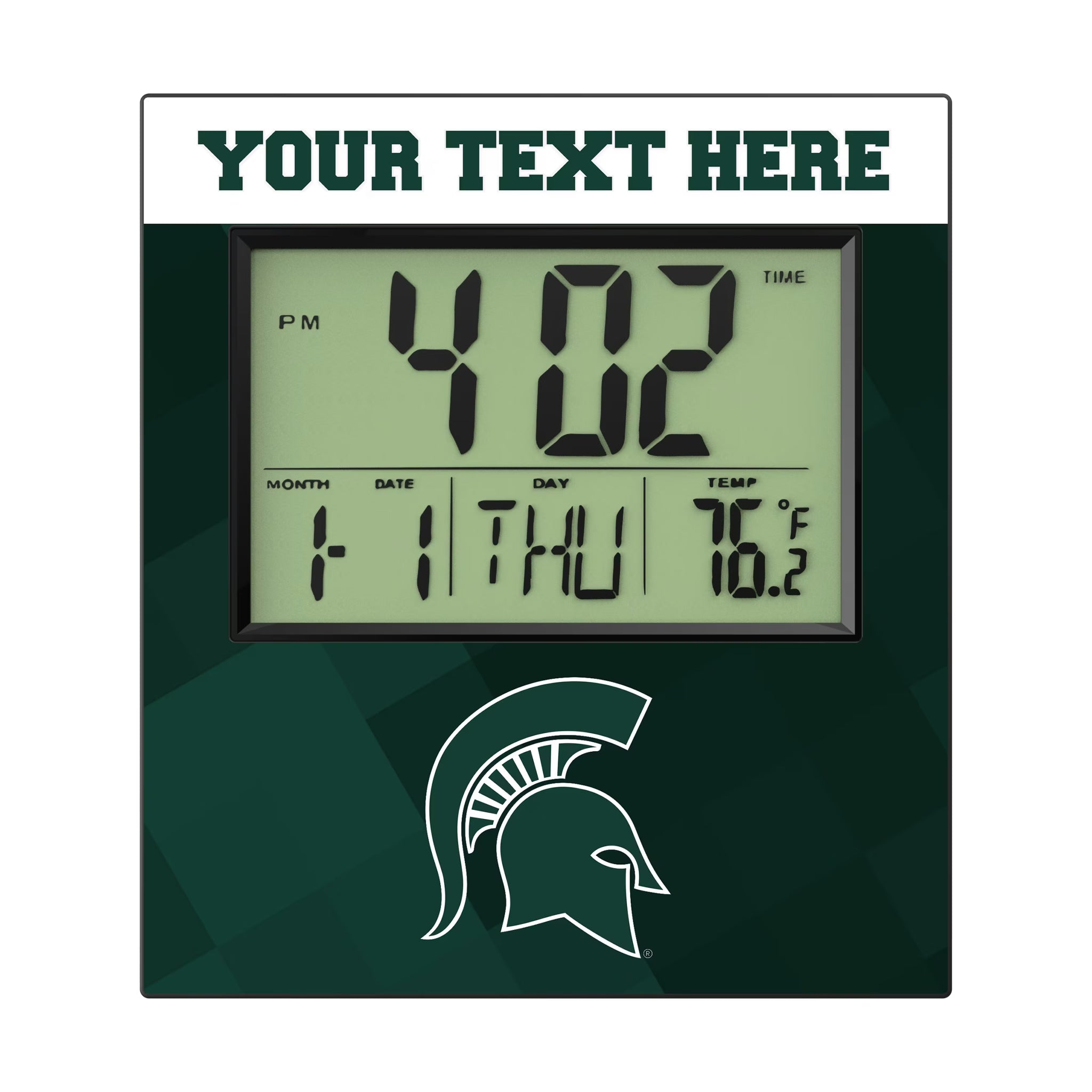 Michigan State University Spartans Personalized Color Block Wall Clock