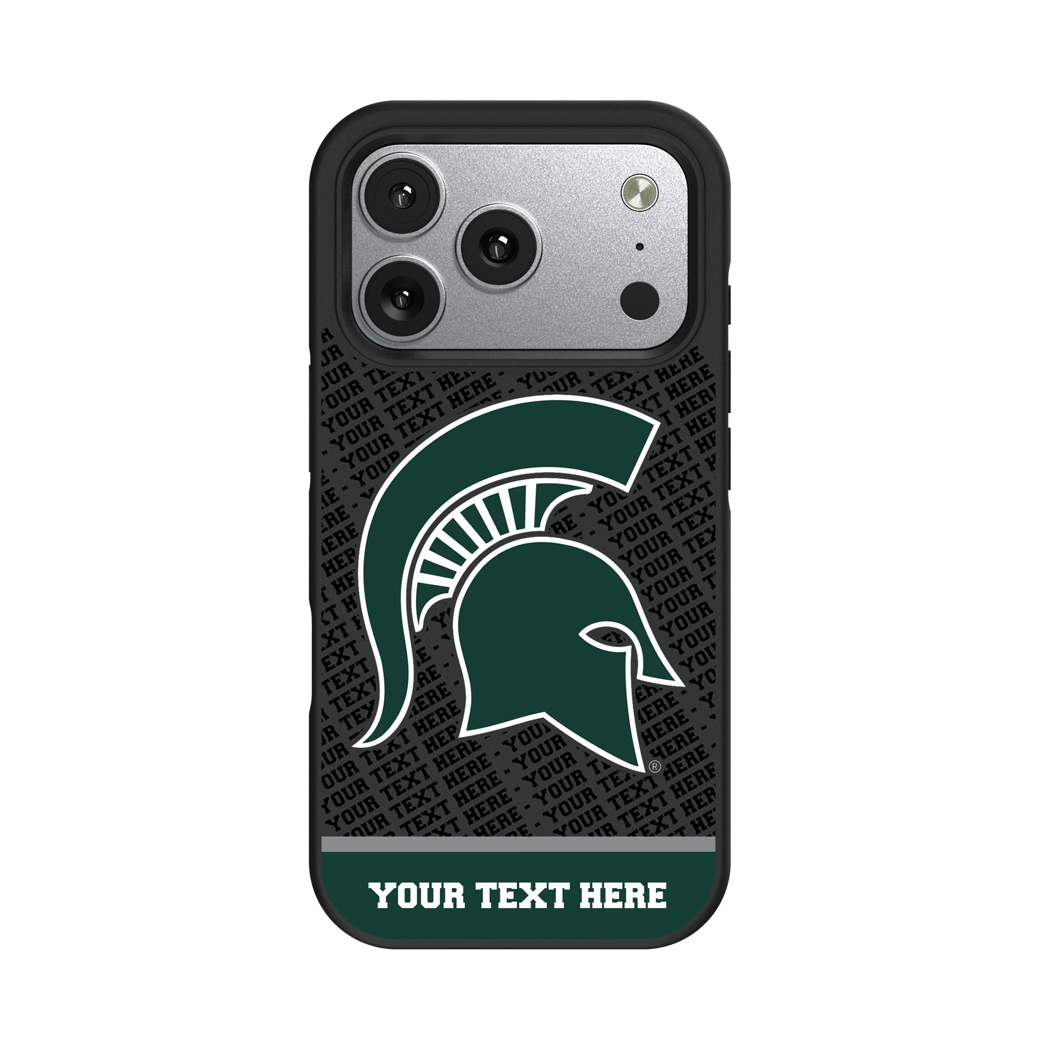 Michigan State University Spartans Personalized EndZone Plus iPhone Bump Phone Case for Apple iPhone#Device_iPhone 17 Pro