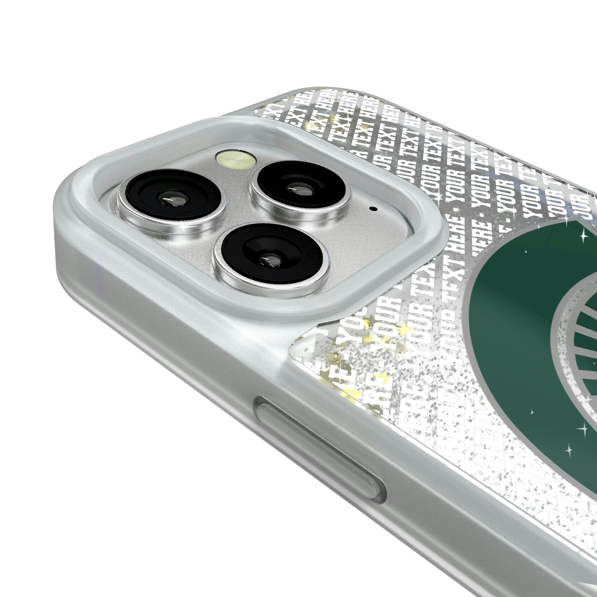 Michigan State University Spartans Personalized EndZone Plus iPhone Glitter Phone Case for Apple iPhone - Detail#Device_iPhone 16 Pro