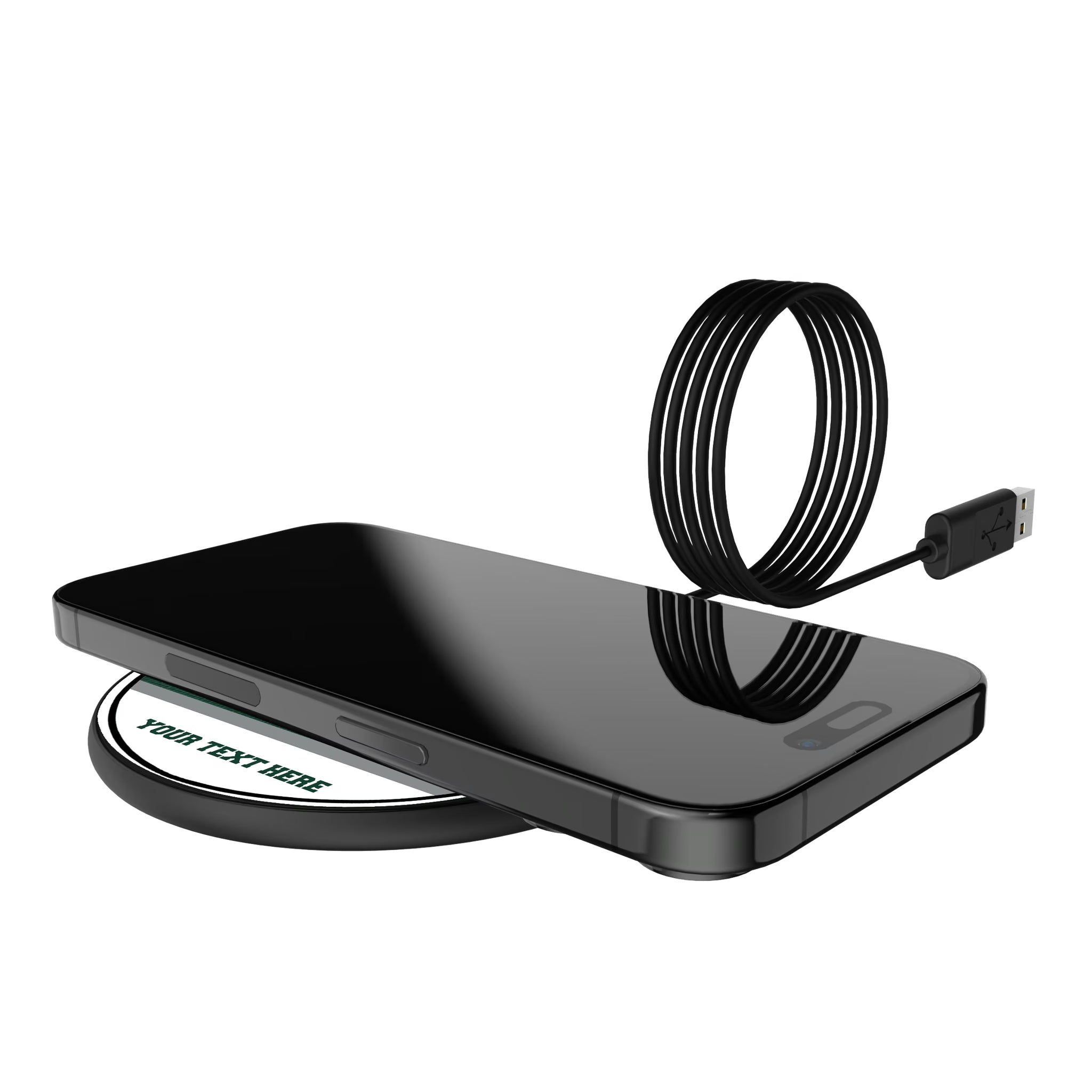 Michigan State University Spartans Personalized Endzone Solid 15-Watt Wireless Charger - Lifestyle