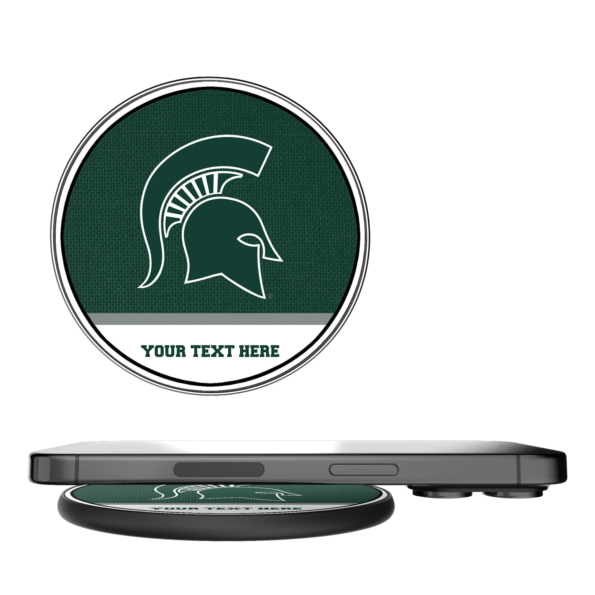 Michigan State University Spartans Personalized Endzone Solid 15-Watt Wireless Charger