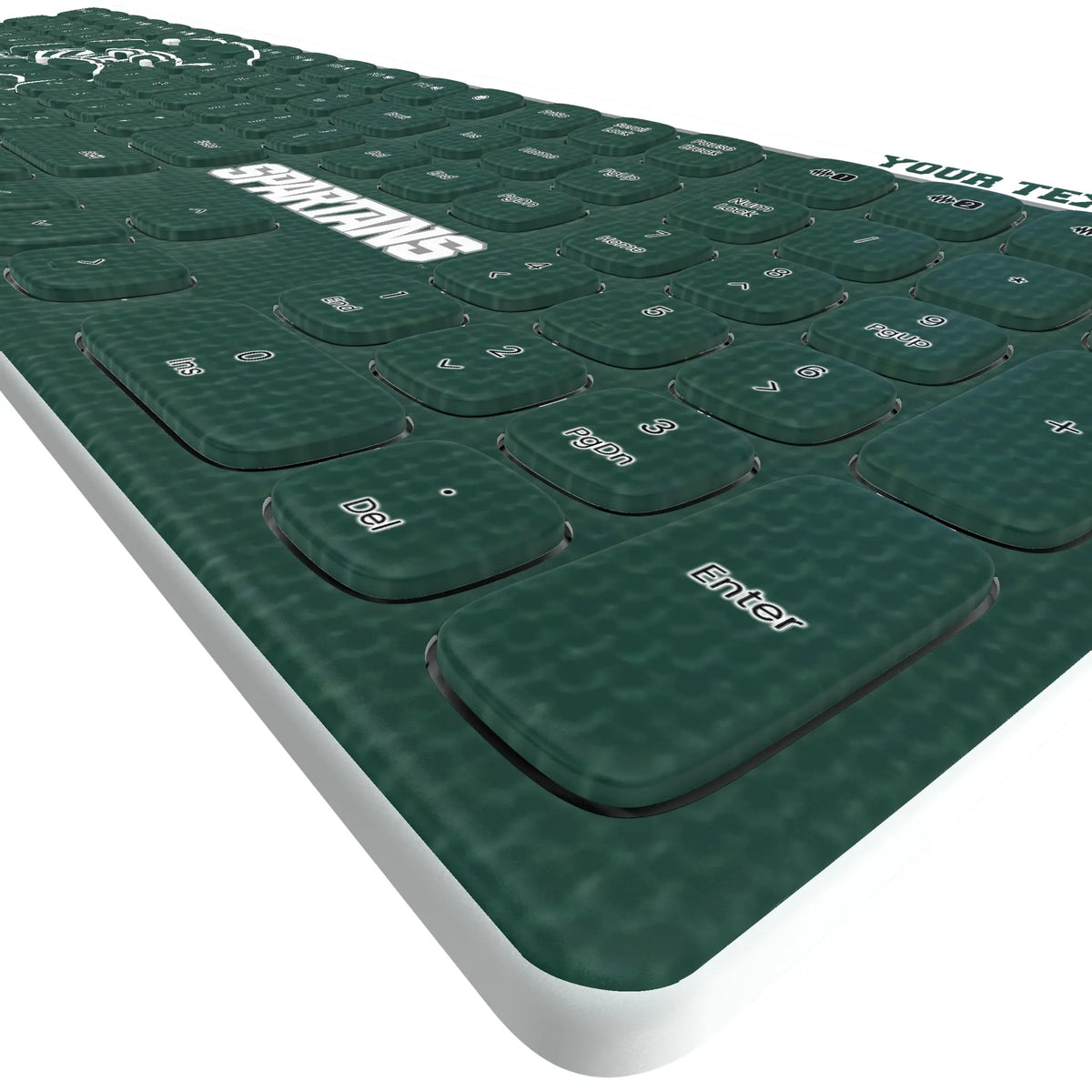 Michigan State University Spartans Personalized Endzone Solid KKB605 Curved Wireless Keyboard - Detail