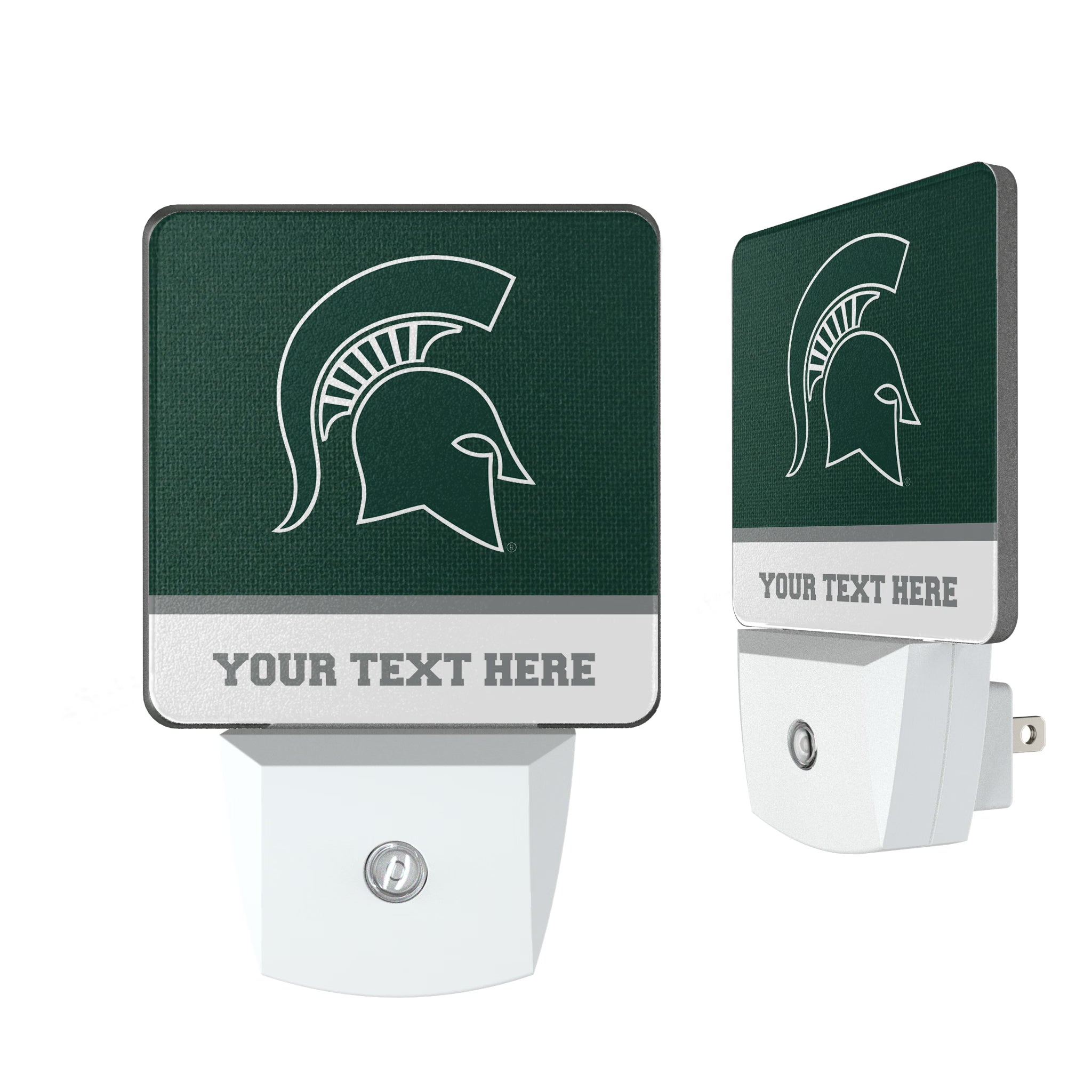 Michigan State University Spartans Personalized Endzone Solid Night Light 2-Pack
