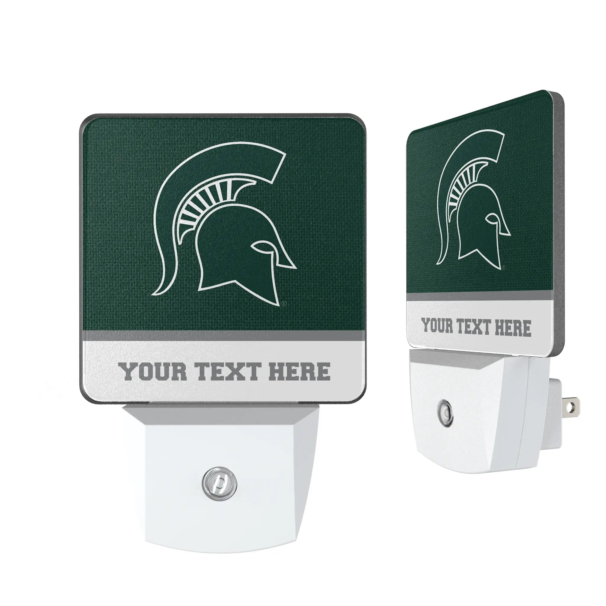 Michigan State University Spartans Personalized Endzone Solid Night Light 2-Pack