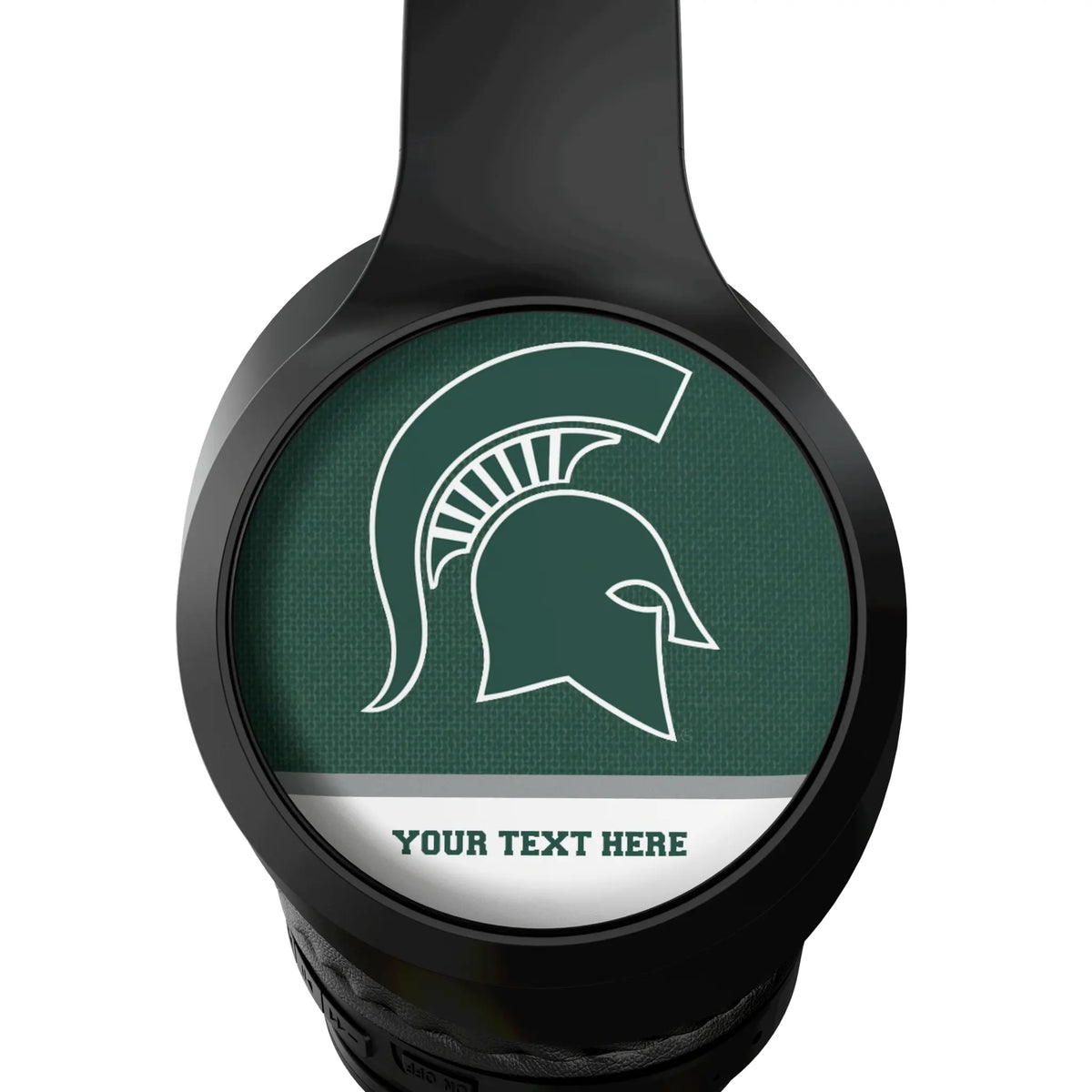 Michigan State University Spartans Personalized Endzone Solid Wireless Over-Ear Headphones With Case - Detail