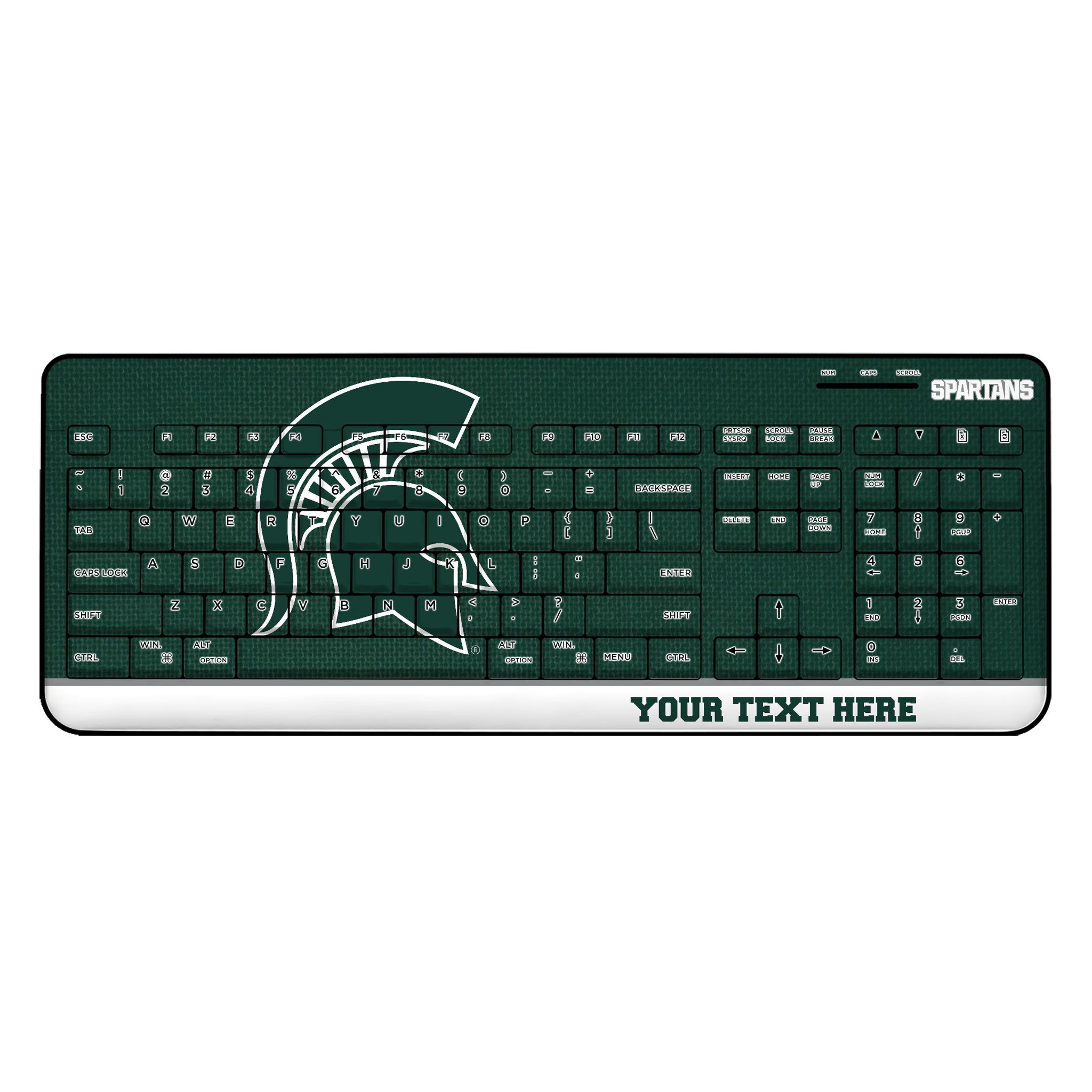 Michigan State University Spartans Personalized Endzone Solid Wireless USB Keyboard