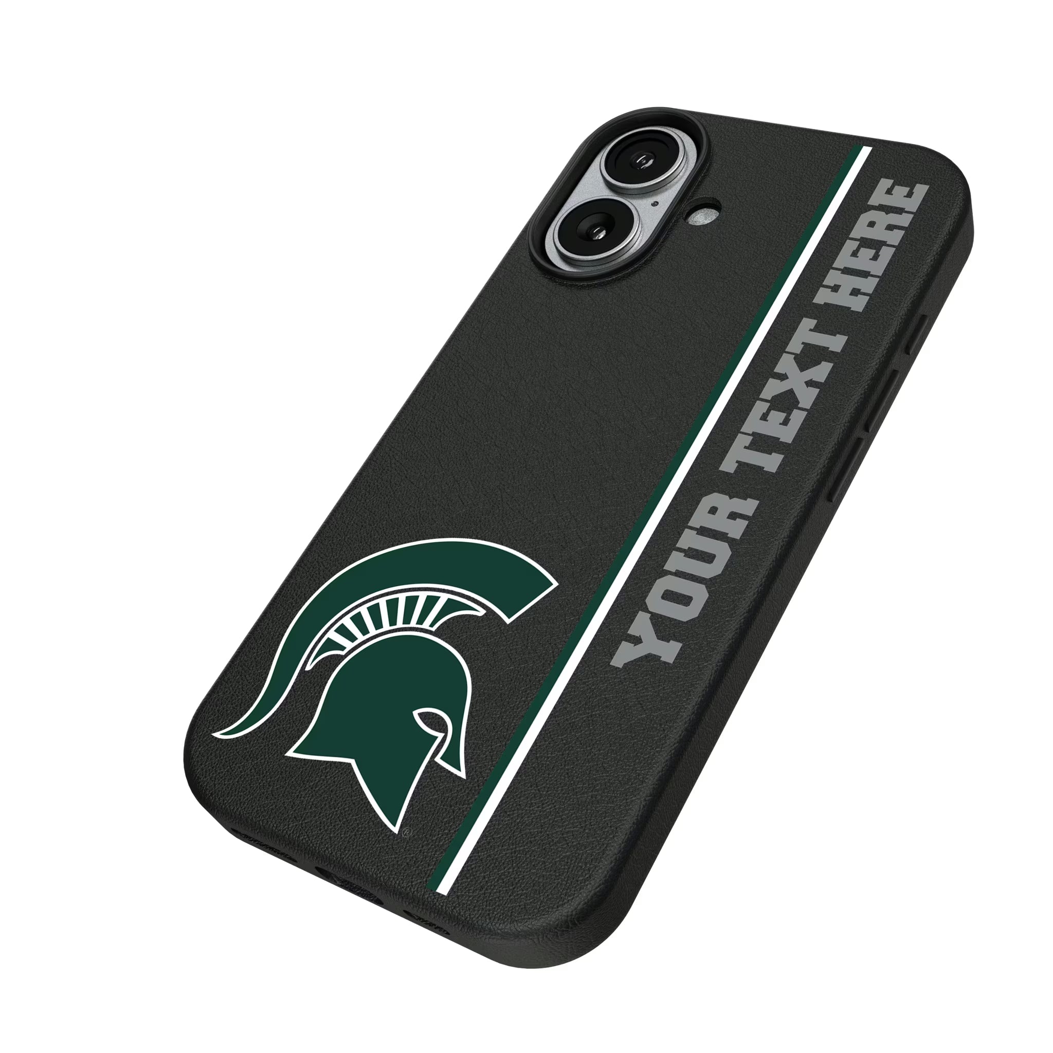 Michigan State University Spartans Personalized Sidebard iPhone MagSafe Compatible Phone Case for Apple iPhone - Isometric View#Device_iPhone 17