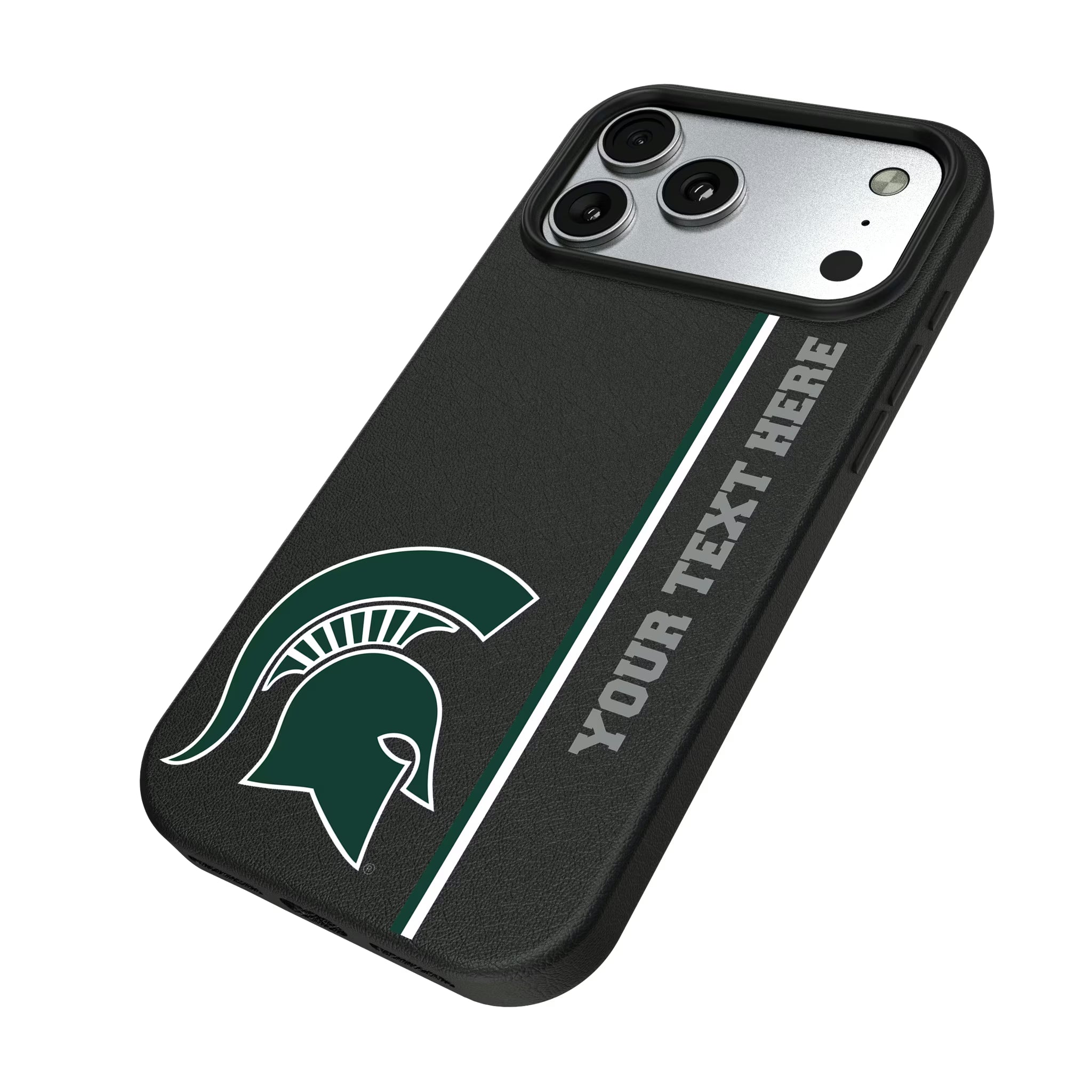 Michigan State University Spartans Personalized Sidebard iPhone MagSafe Compatible Phone Case for Apple iPhone - Isometric View#Device_iPhone 17 Pro Max