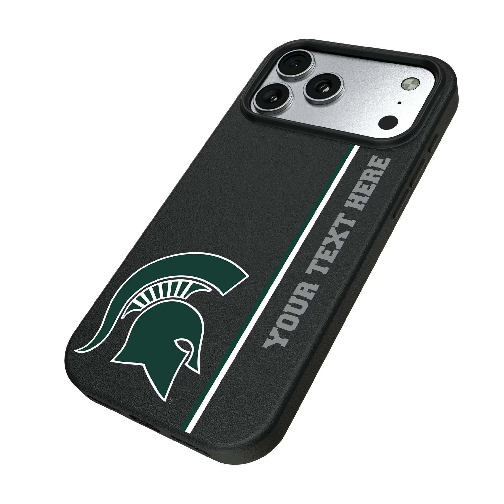 Michigan State University Spartans Personalized Sidebard iPhone MagSafe Compatible Phone Case for Apple iPhone - Isometric View#Device_iPhone 17 Pro Max