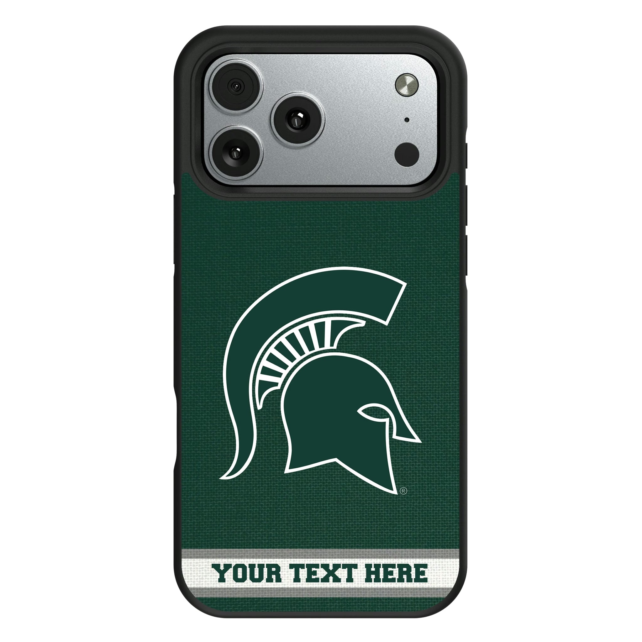 Michigan State University Spartans Personalized Stripe iPhone Bump Phone Case for Apple iPhone#Device_iPhone 17 Pro Max