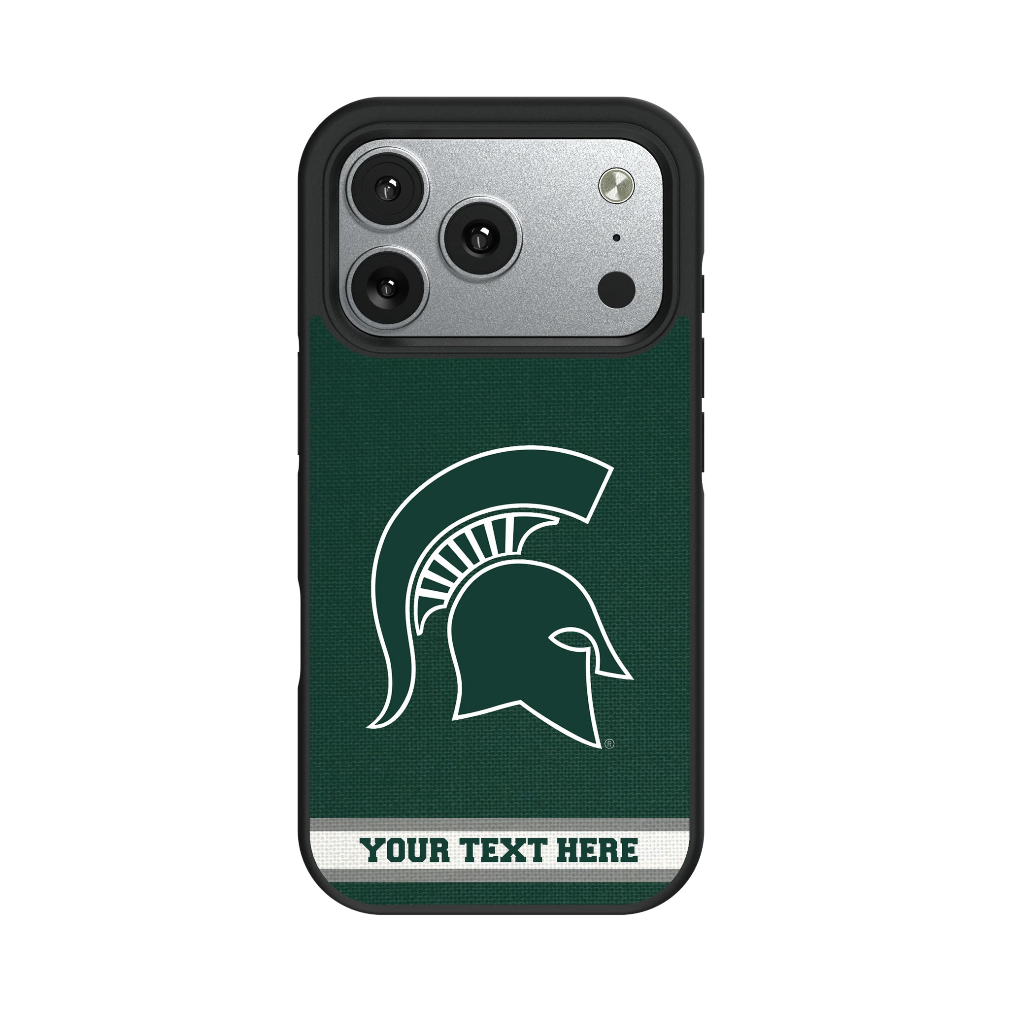 Michigan State University Spartans Personalized Stripe iPhone Bump Phone Case for Apple iPhone#Device_iPhone 17 Pro