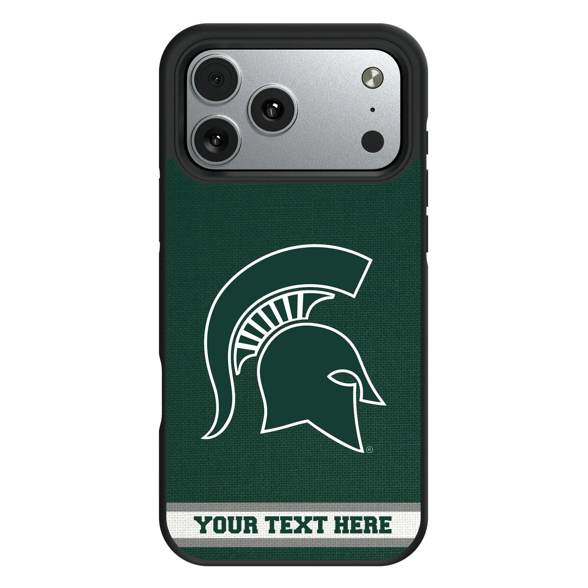 Michigan State University Spartans Personalized Stripe iPhone Bump Phone Case for Apple iPhone#Device_iPhone 17 Pro Max