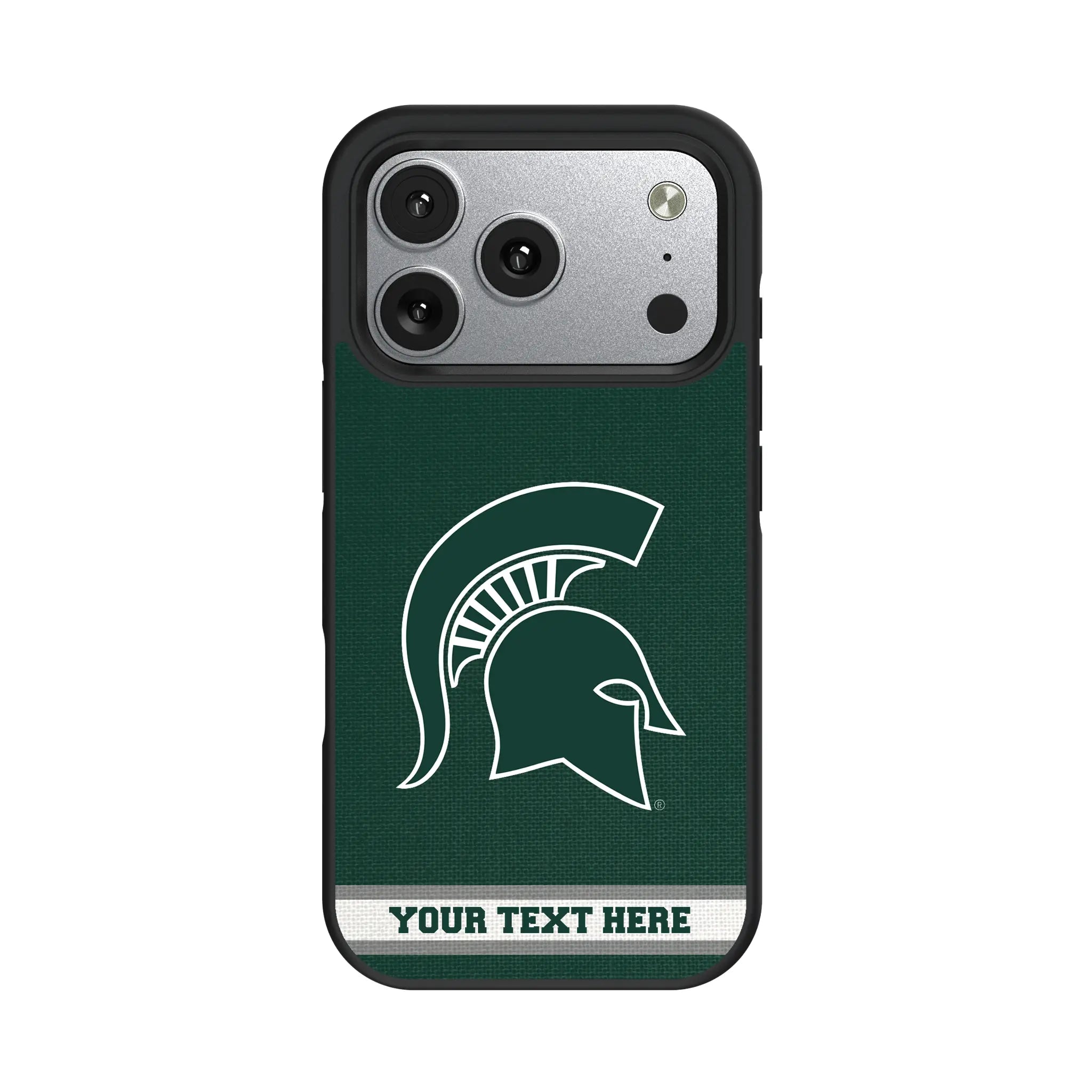 Michigan State University Spartans Personalized Stripe iPhone Bump Phone Case for Apple iPhone#Device_iPhone 17 Pro