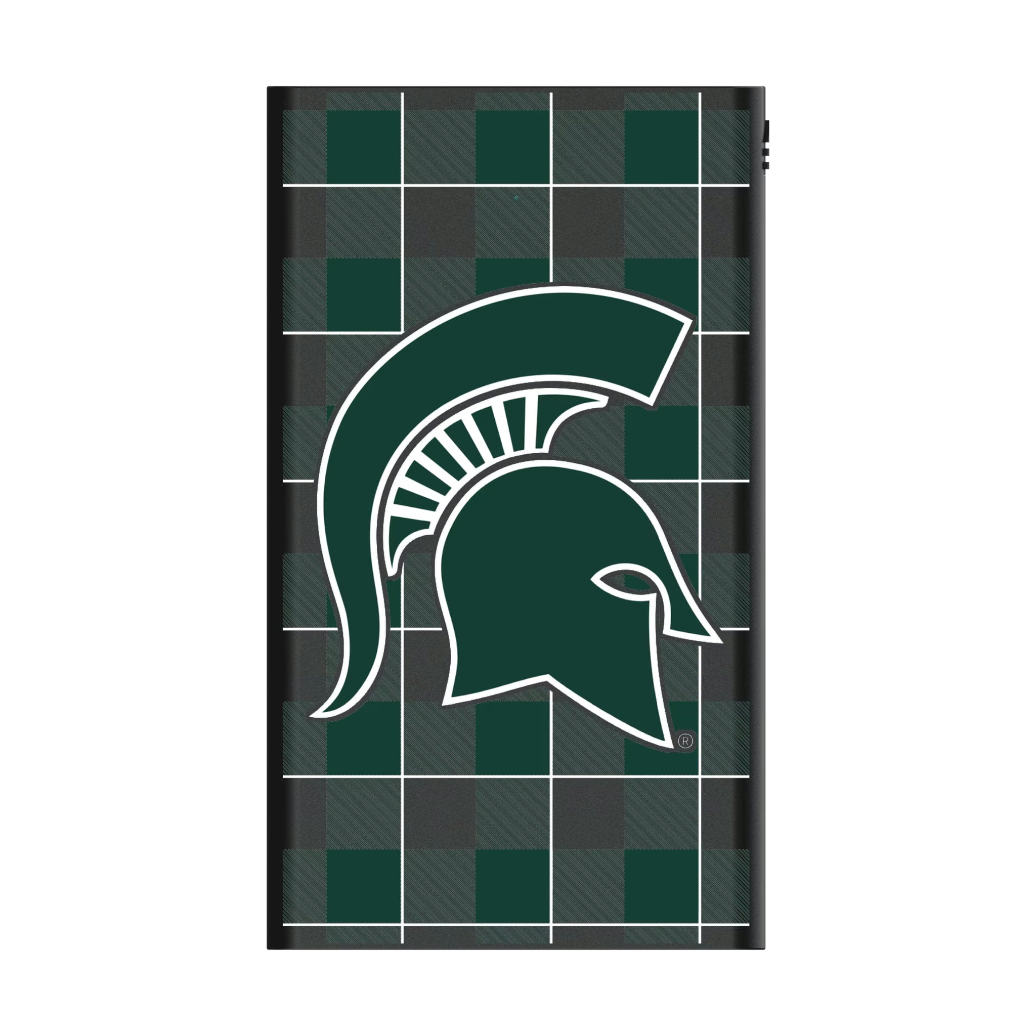 Michigan State University Spartans Plaid 5000mAh Flat Powerbank