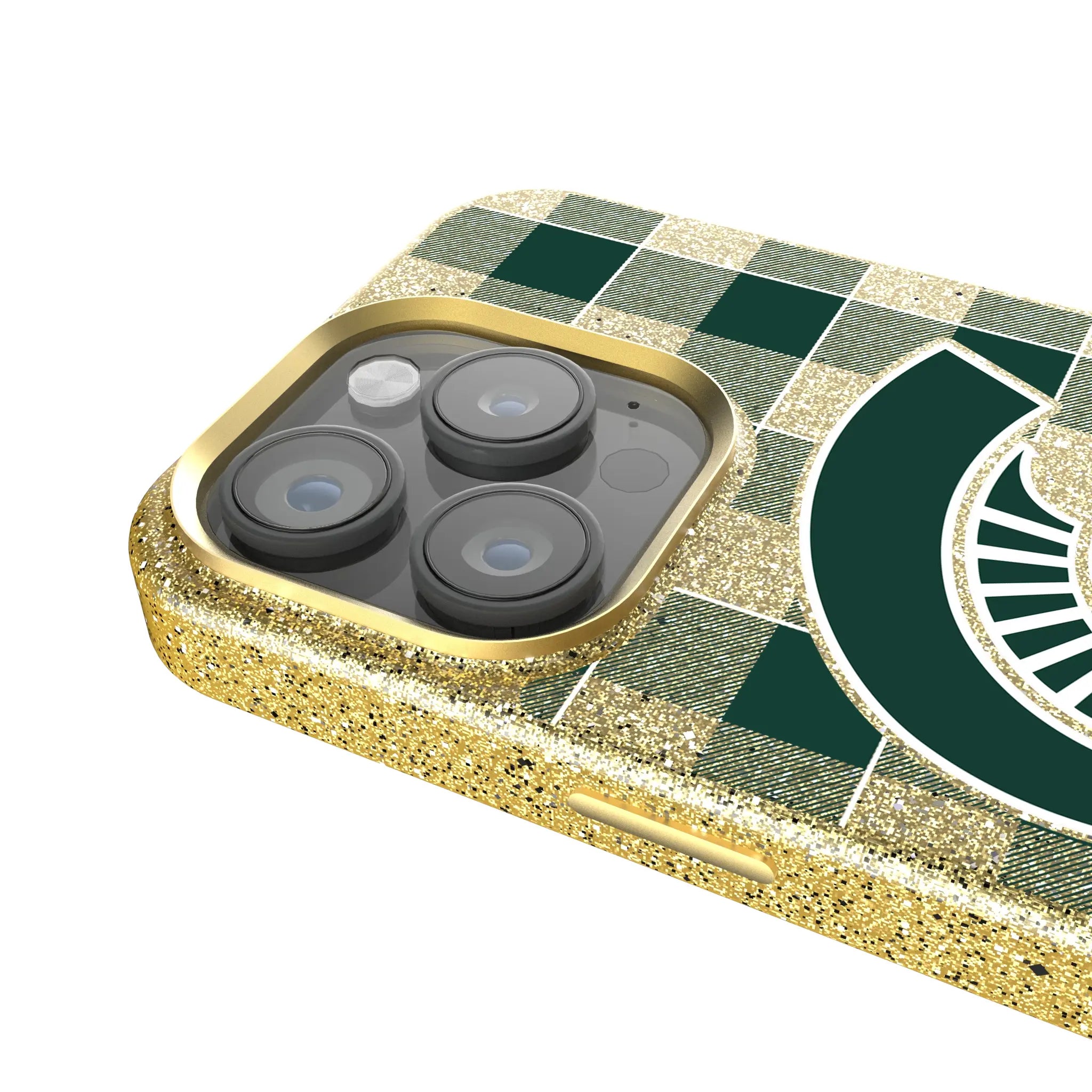 Michigan State University Spartans Plaid iPhone Bling Phone Case for Apple iPhone - Detail