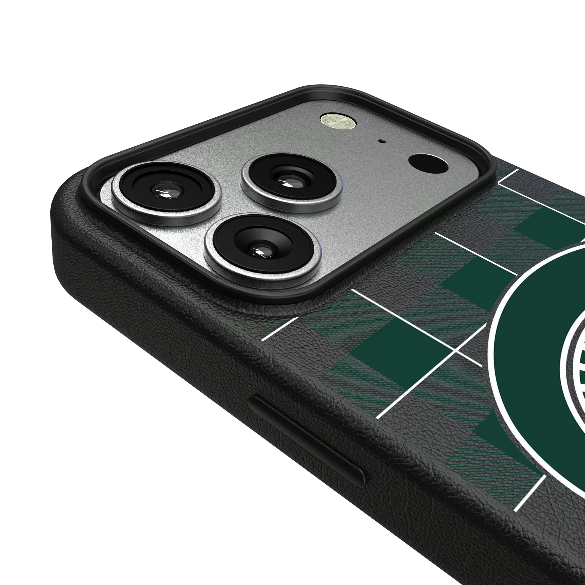 Michigan State University Spartans Plaid iPhone MagSafe Compatible Phone Case for Apple iPhone - Detail#Device_iPhone 17 Pro