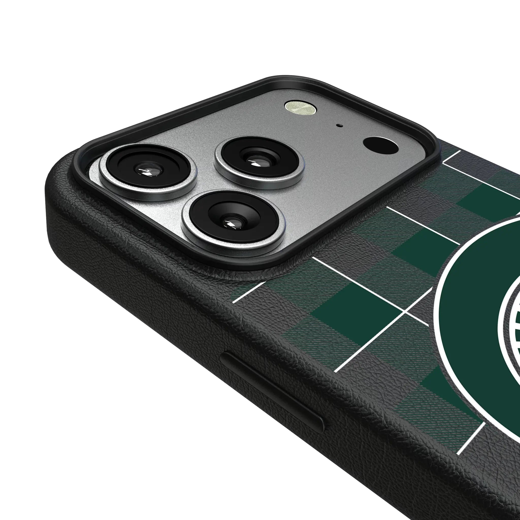 Michigan State University Spartans Plaid iPhone MagSafe Compatible Phone Case for Apple iPhone - Detail#Device_iPhone 17 Pro