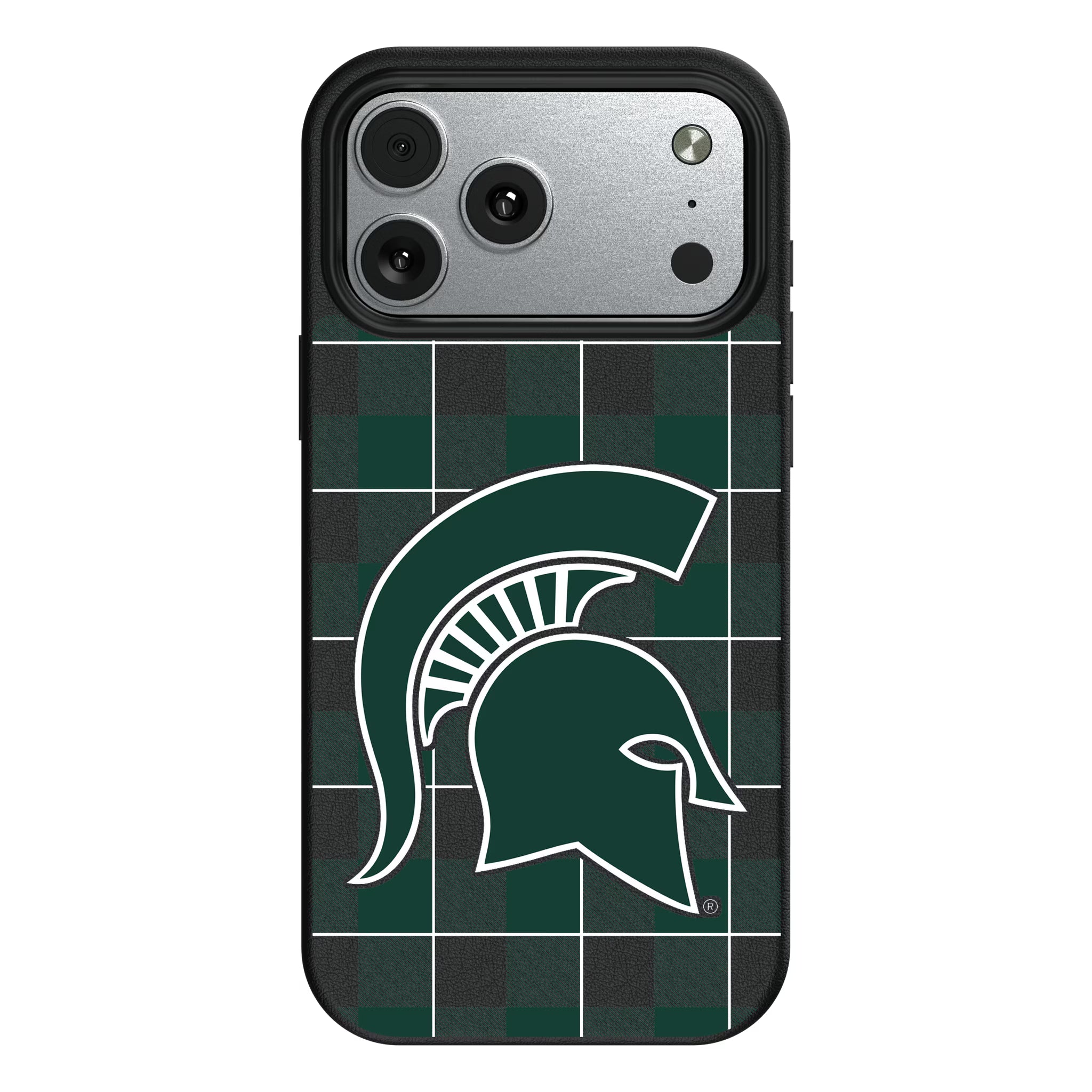 Michigan State University Spartans Plaid iPhone MagSafe Compatible Phone Case for Apple iPhone#Device_iPhone 17 Pro Max