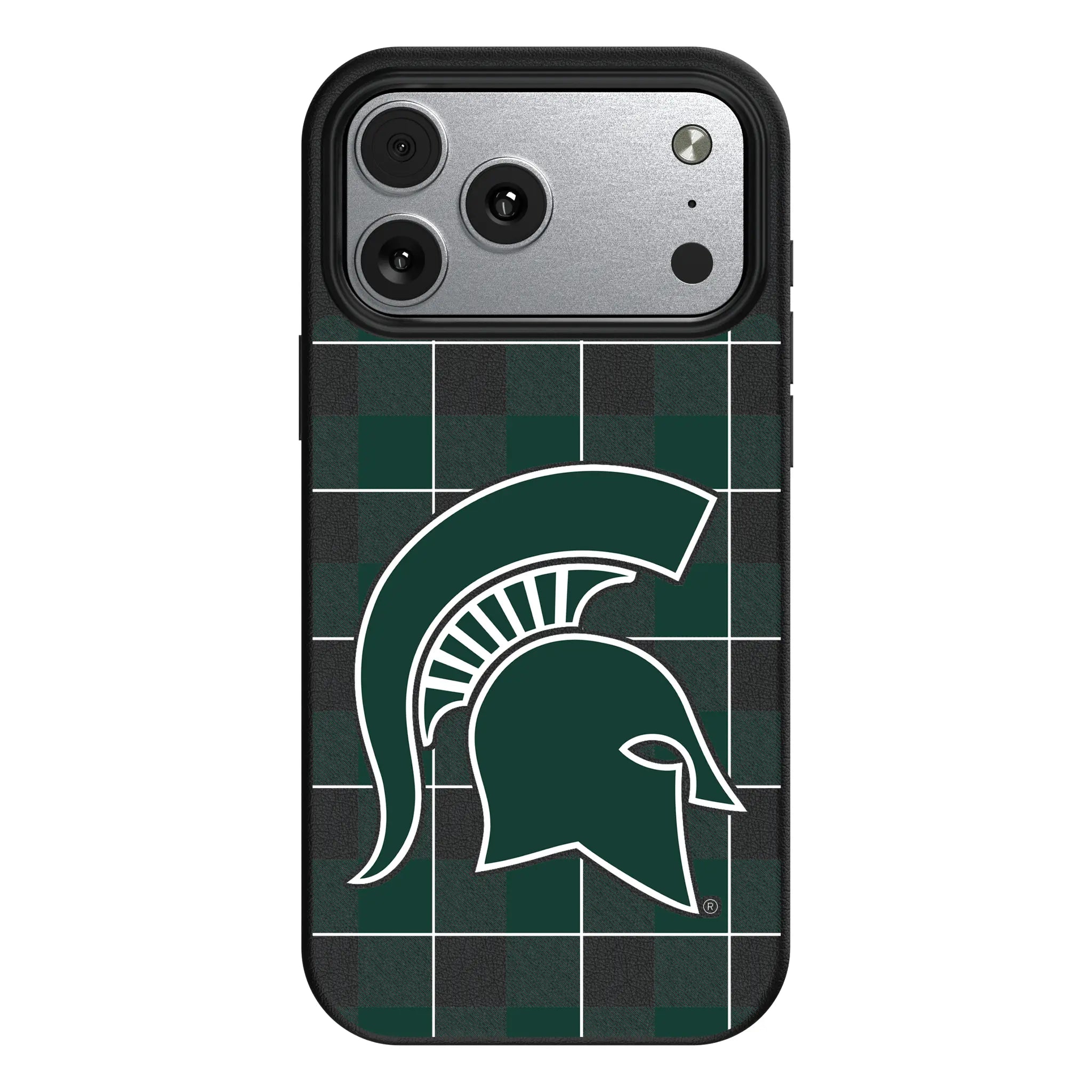 Michigan State University Spartans Plaid iPhone MagSafe Compatible Phone Case for Apple iPhone#Device_iPhone 17 Pro Max