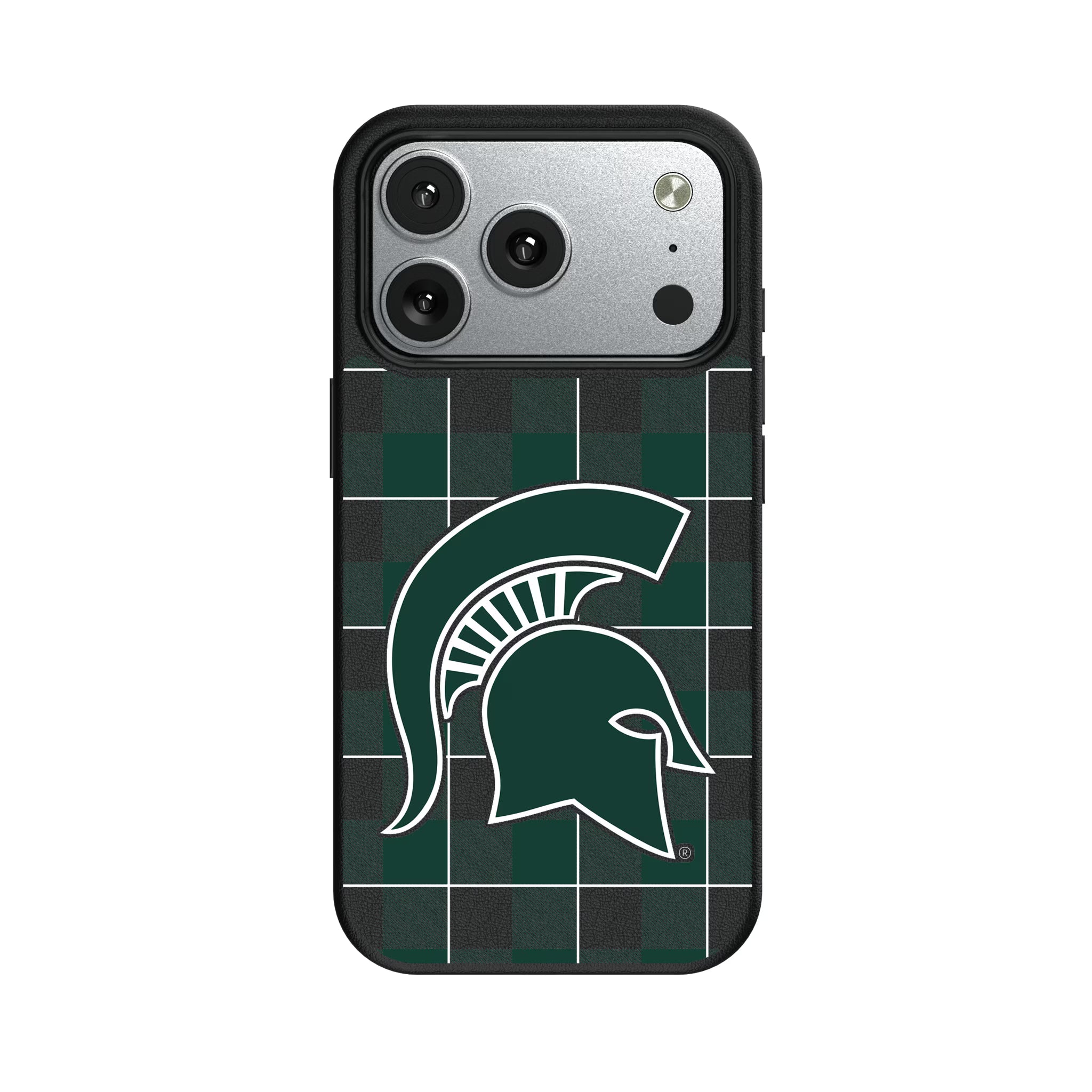 Michigan State University Spartans Plaid iPhone MagSafe Compatible Phone Case for Apple iPhone#Device_iPhone 17 Pro