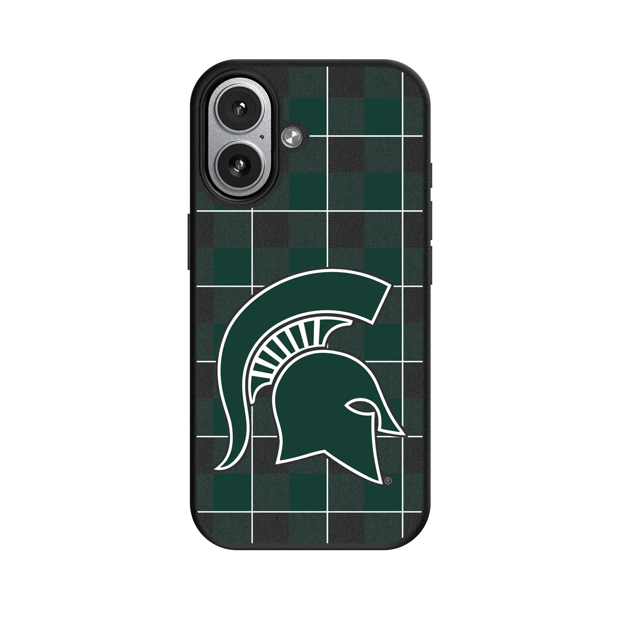 Michigan State University Spartans Plaid iPhone MagSafe Compatible Phone Case for Apple iPhone#Device_iPhone 17