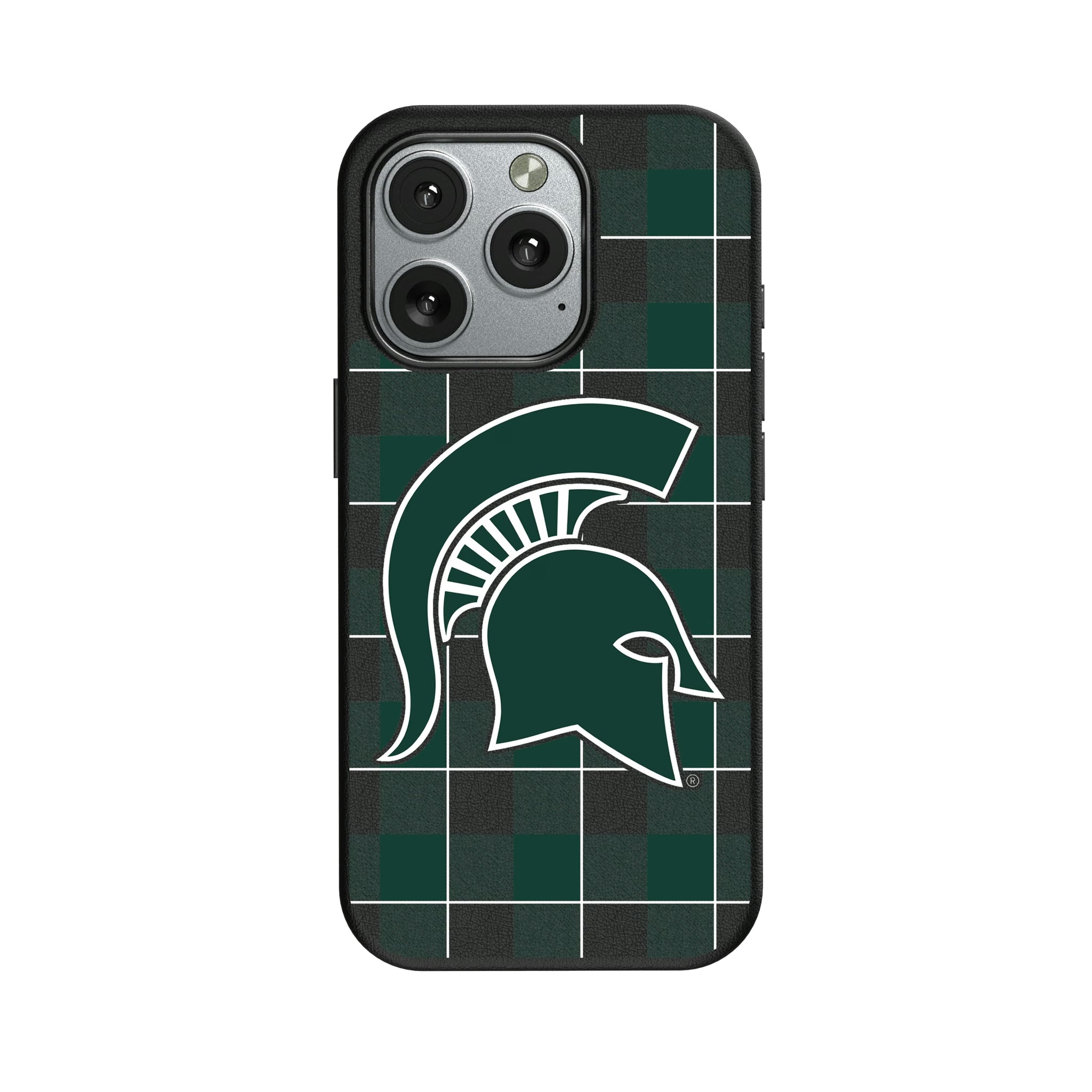 Michigan State University Spartans Plaid iPhone MagSafe Compatible Phone Case for Apple iPhone