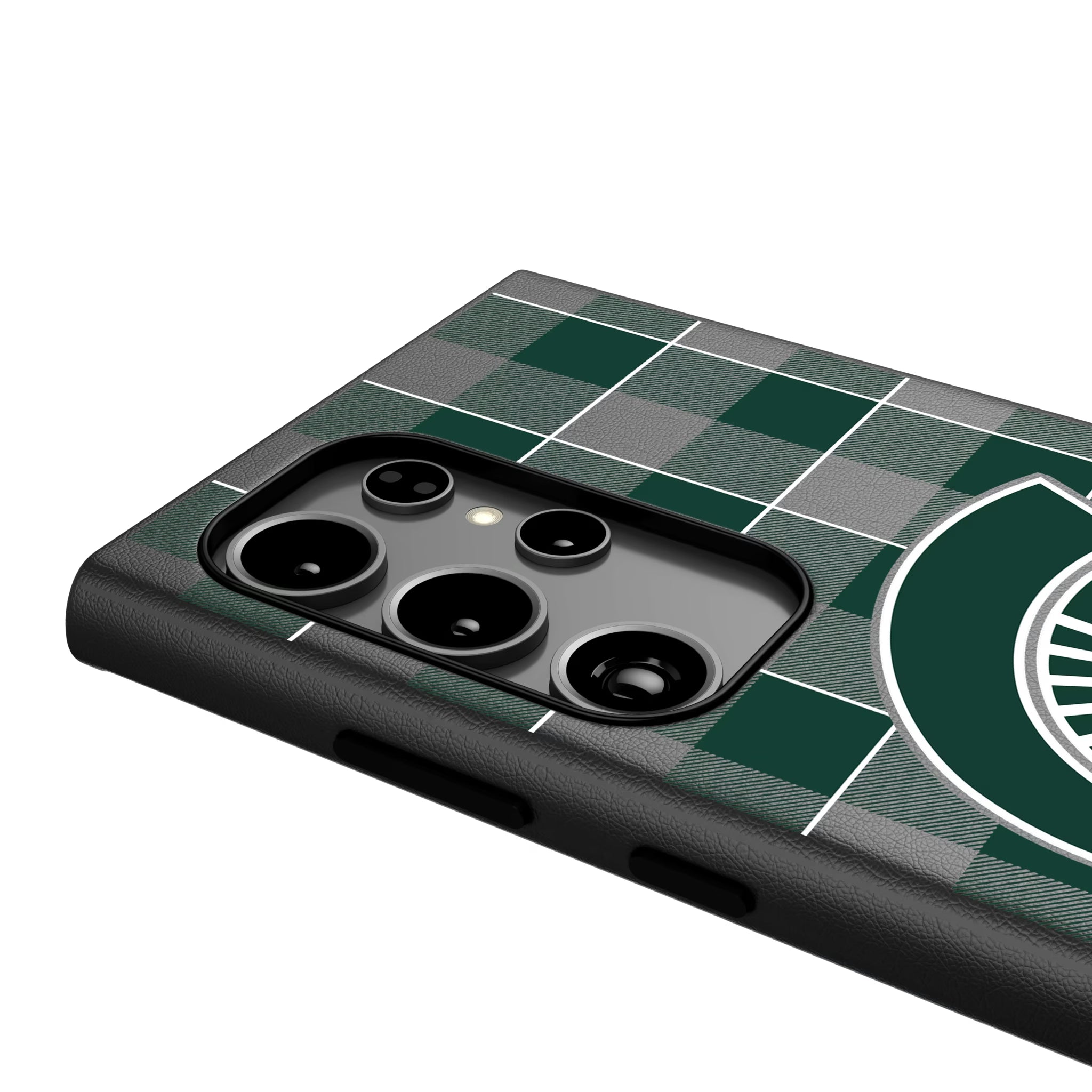Michigan State University Spartans Plaid Galaxy MagSafe Compatible Phone Case for Samsung Galaxy - Detail