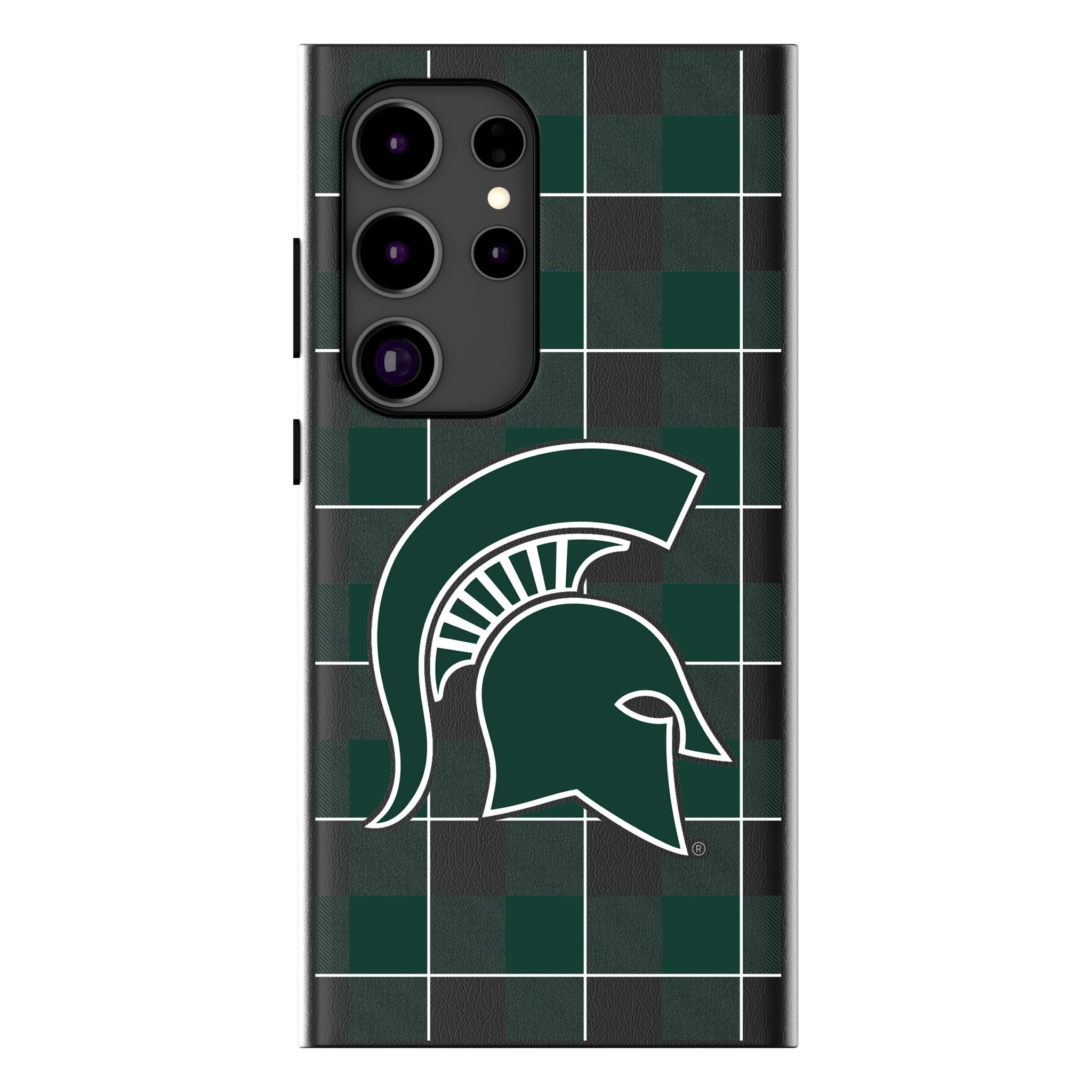 Michigan State University Spartans Plaid Galaxy MagSafe Compatible Phone Case for Samsung Galaxy