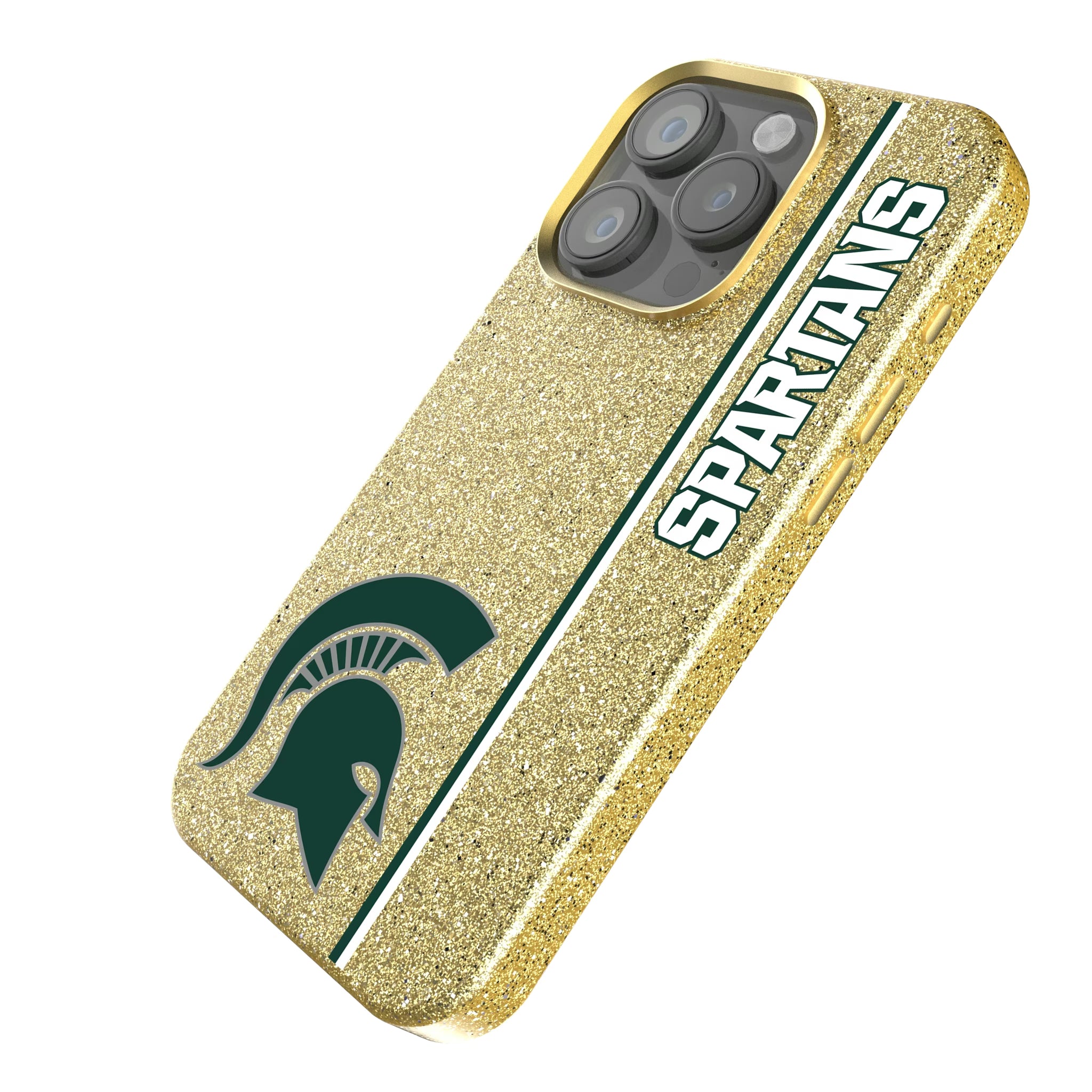 Michigan State University Spartans Sidebar iPhone Bling Phone Case for Apple iPhone - Isometric View