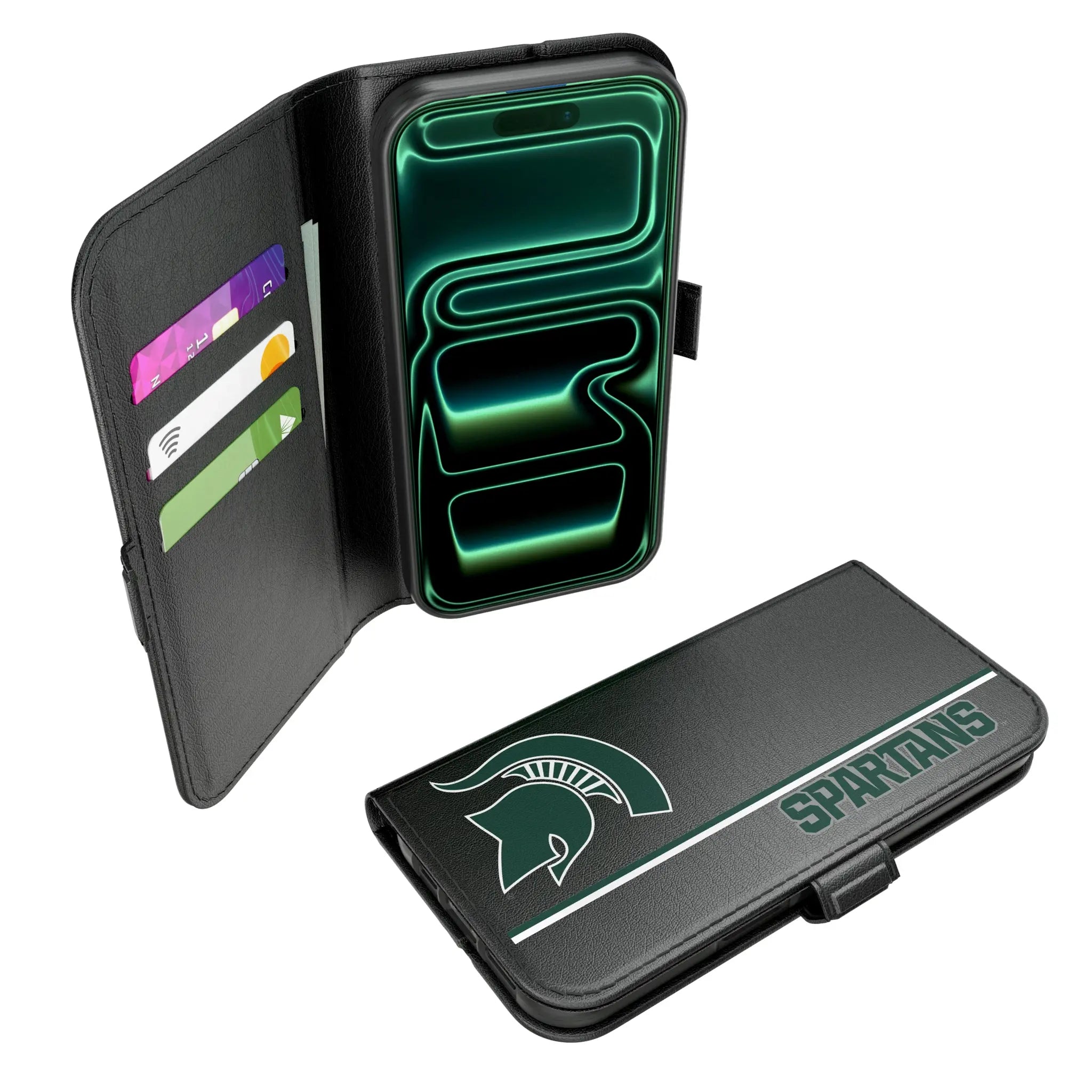 Michigan State University Spartans Sidebar iPhone Folio Phone Case for Apple iPhone#Device_iPhone 17