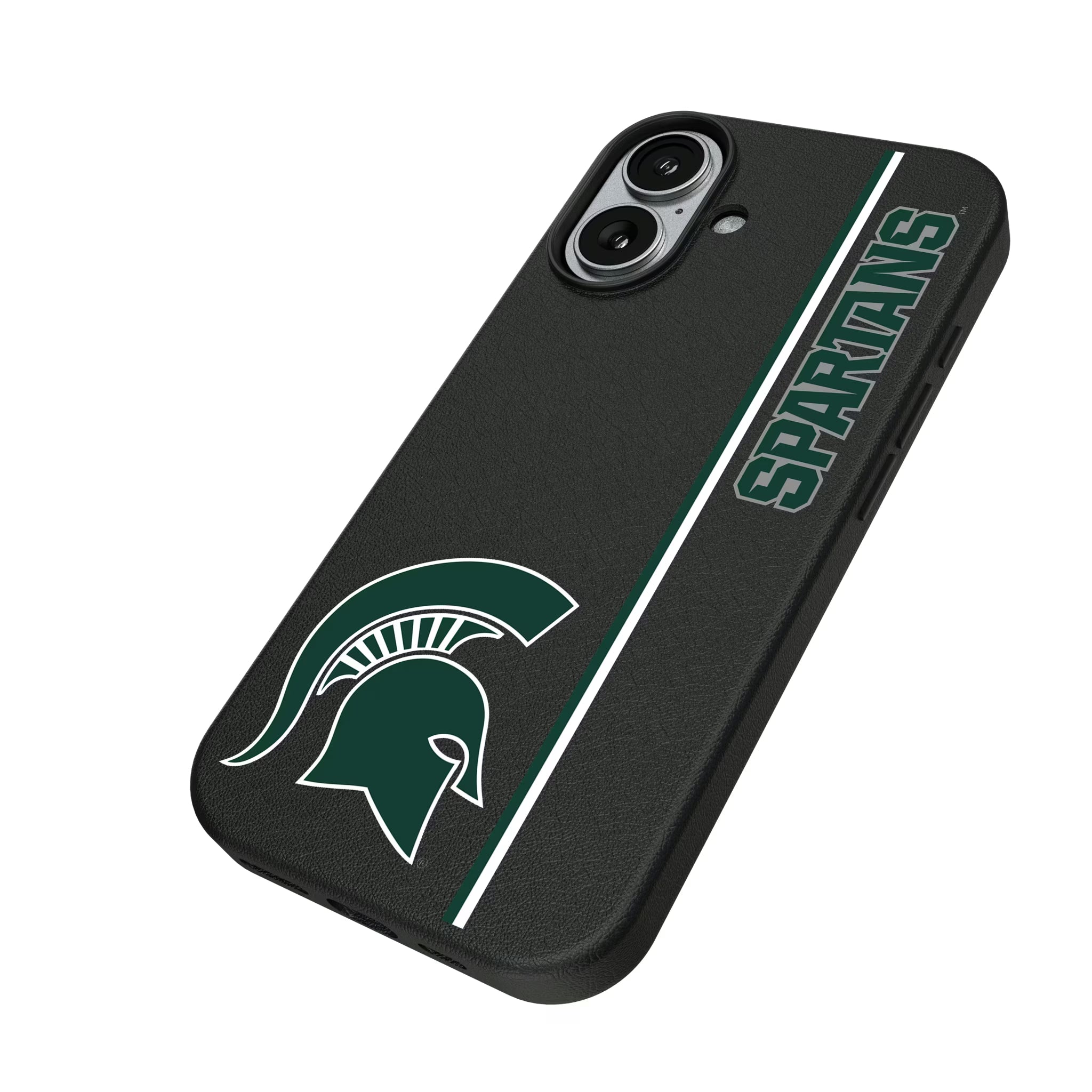 Michigan State University Spartans Sidebar iPhone MagSafe Compatible Phone Case for Apple iPhone - Isometric View#Device_iPhone 17