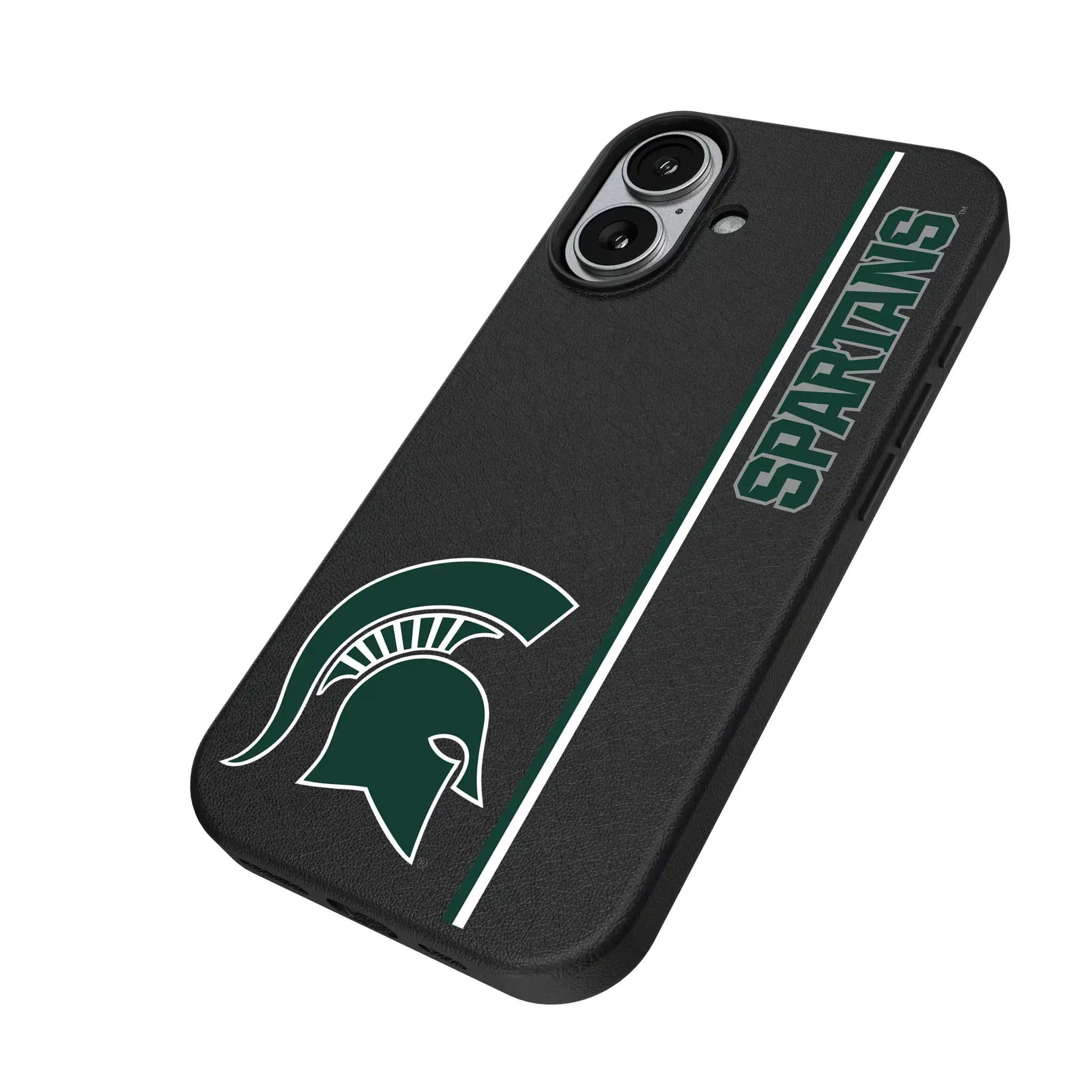 Michigan State University Spartans Sidebar iPhone MagSafe Compatible Phone Case for Apple iPhone - Isometric View#Device_iPhone 17