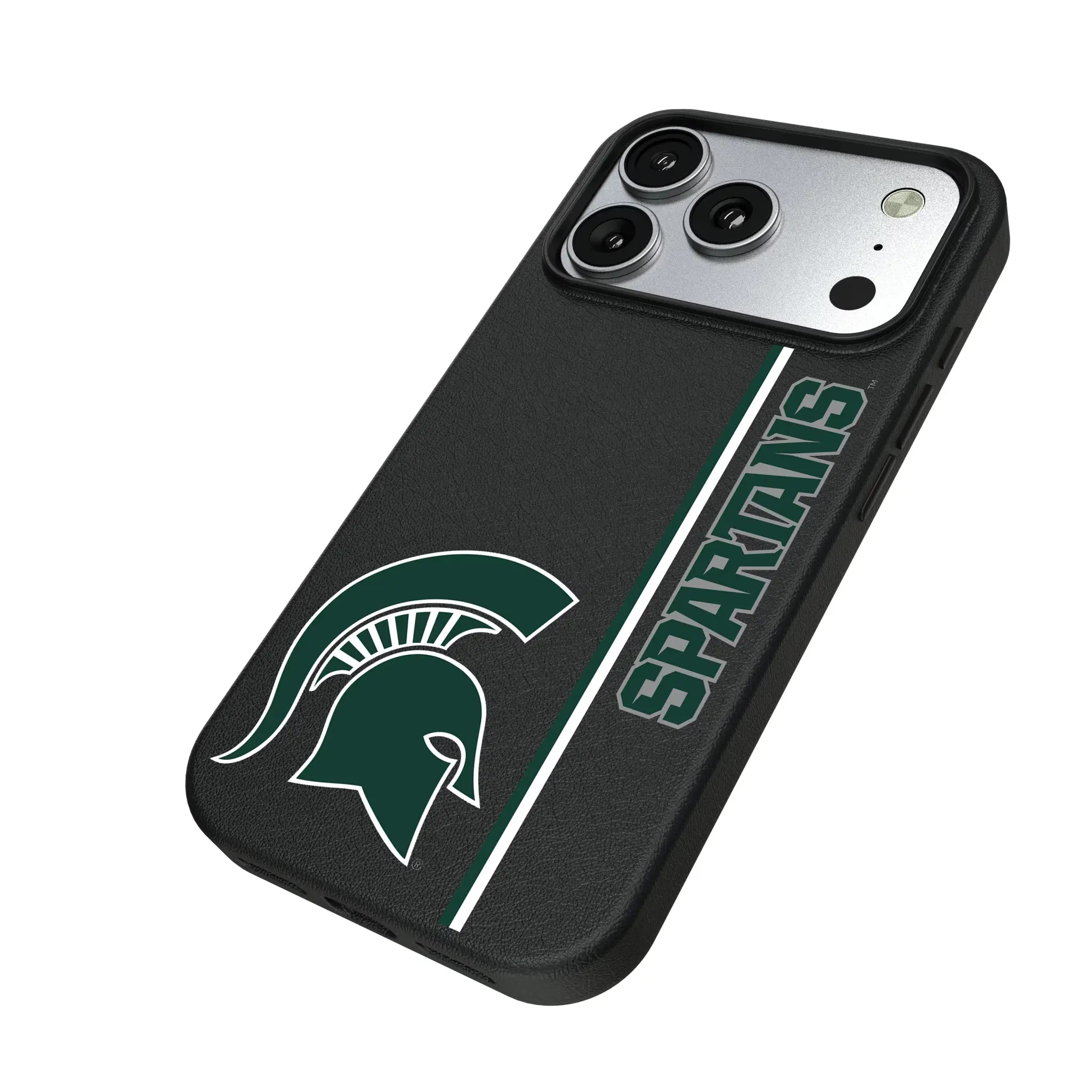 Michigan State University Spartans Sidebar iPhone MagSafe Compatible Phone Case for Apple iPhone - Isometric View#Device_iPhone 17 Pro