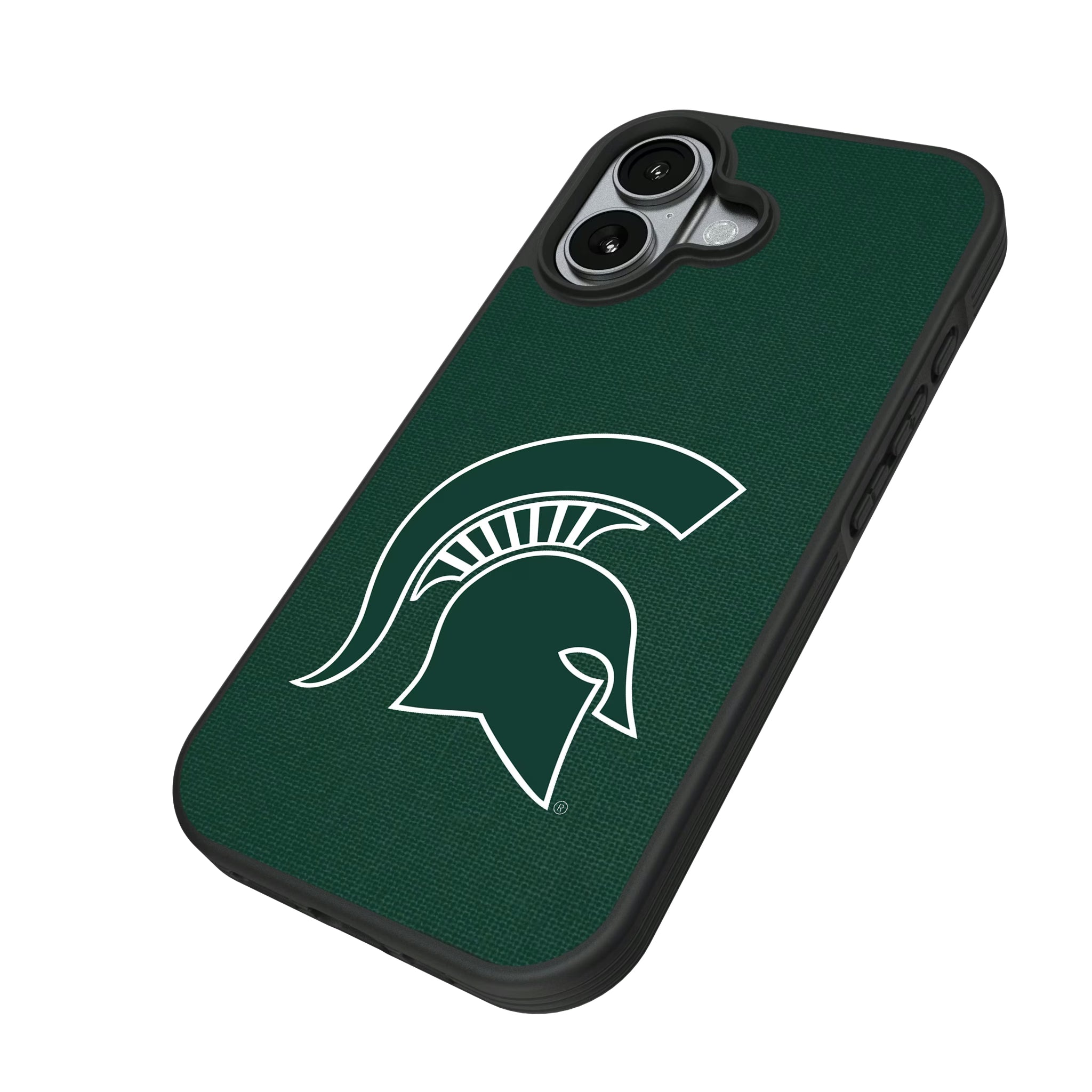Michigan State University Spartans Solid iPhone Bump Phone Case for Apple iPhone - Isometric View#Device_iPhone 17
