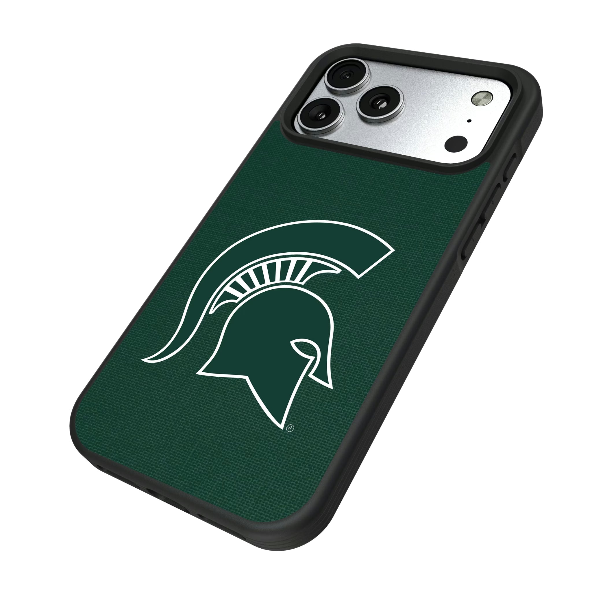 Michigan State University Spartans Solid iPhone Bump Phone Case for Apple iPhone - Isometric View#Device_iPhone 17 Pro Max
