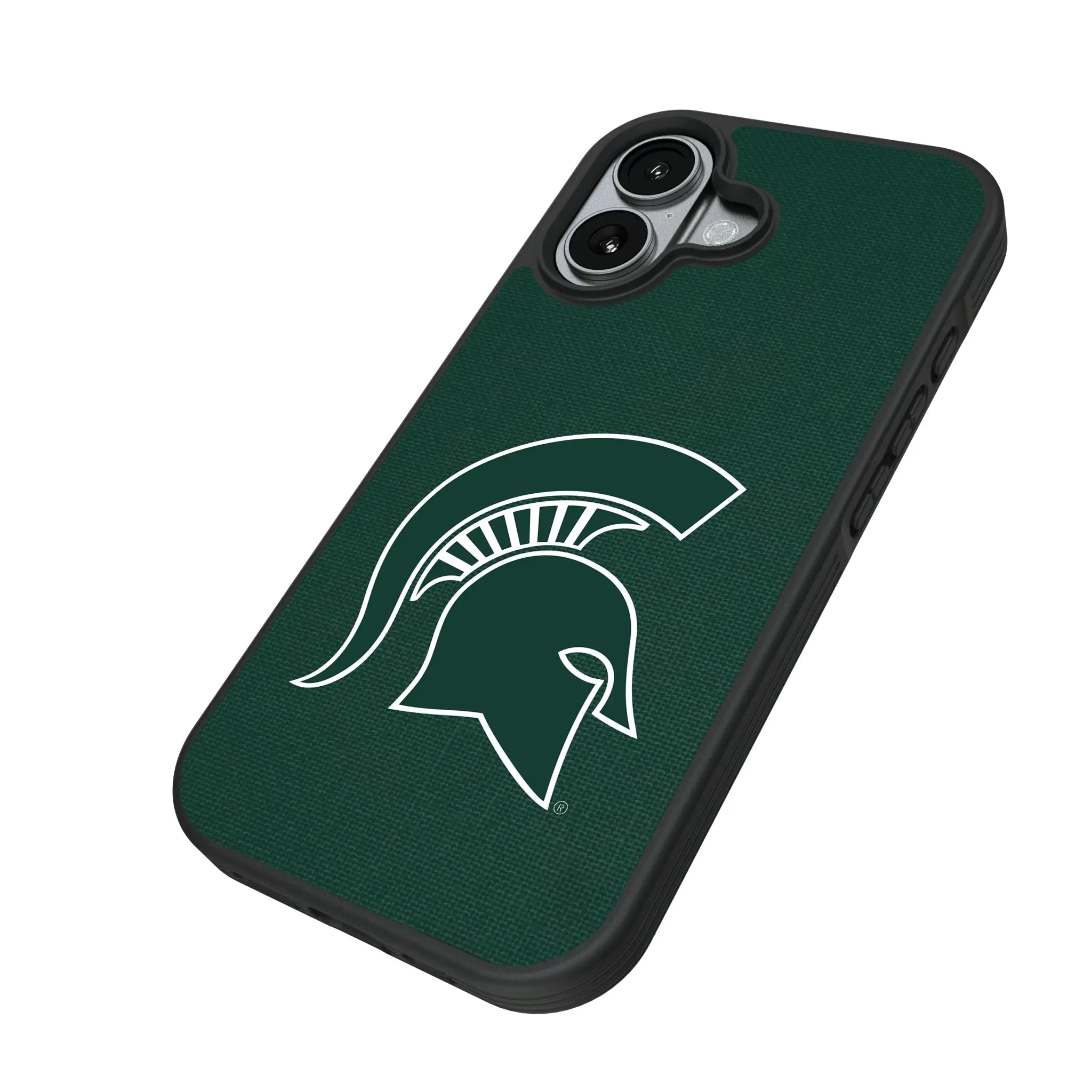 Michigan State University Spartans Solid iPhone Bump Phone Case for Apple iPhone - Isometric View#Device_iPhone 17
