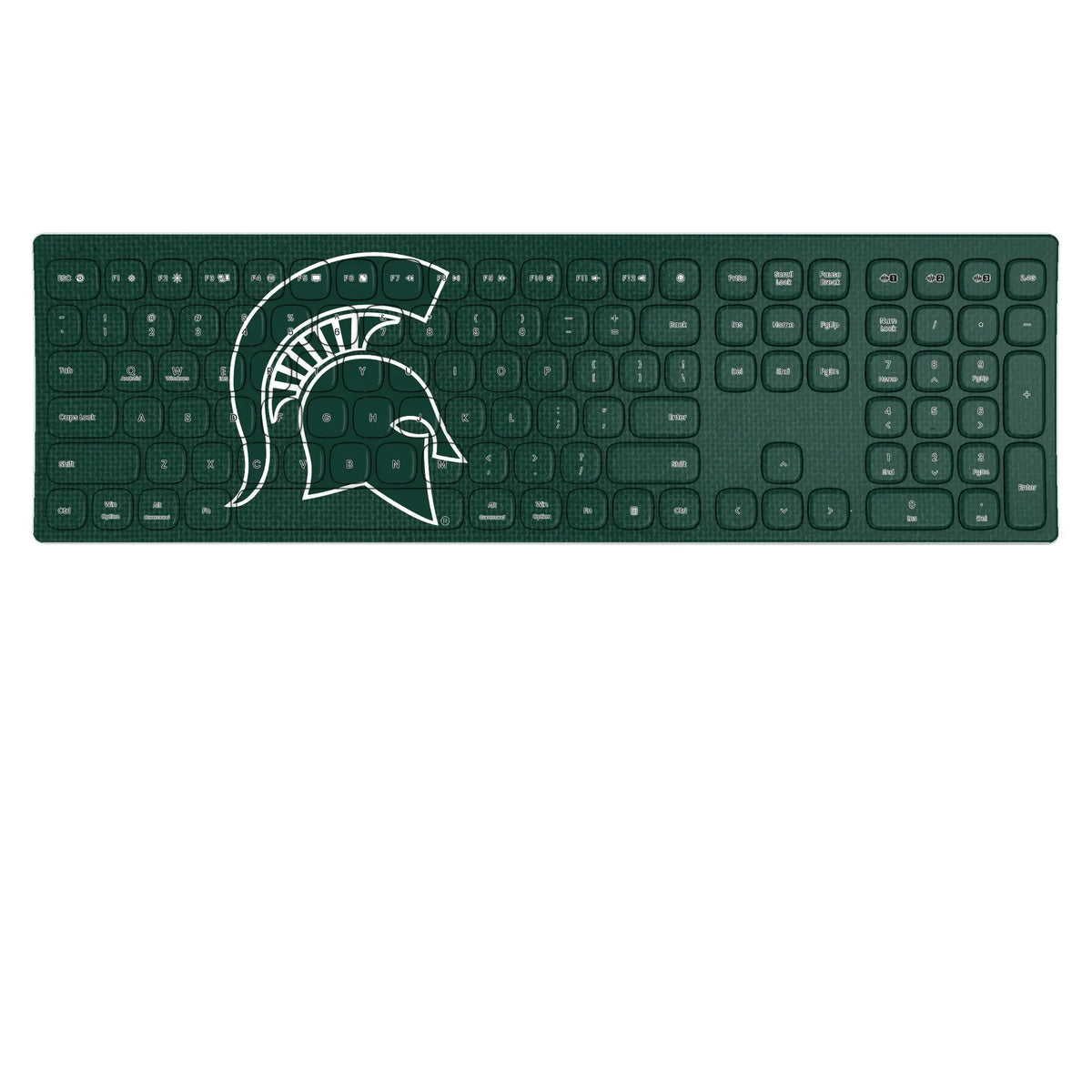 Michigan State University Spartans Solid KKB605 Curved Wireless Keyboard