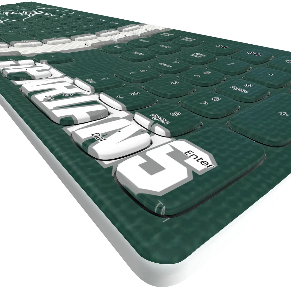 Michigan State University Spartans Stripe KKB605 Curved Wireless Keyboard - Detail