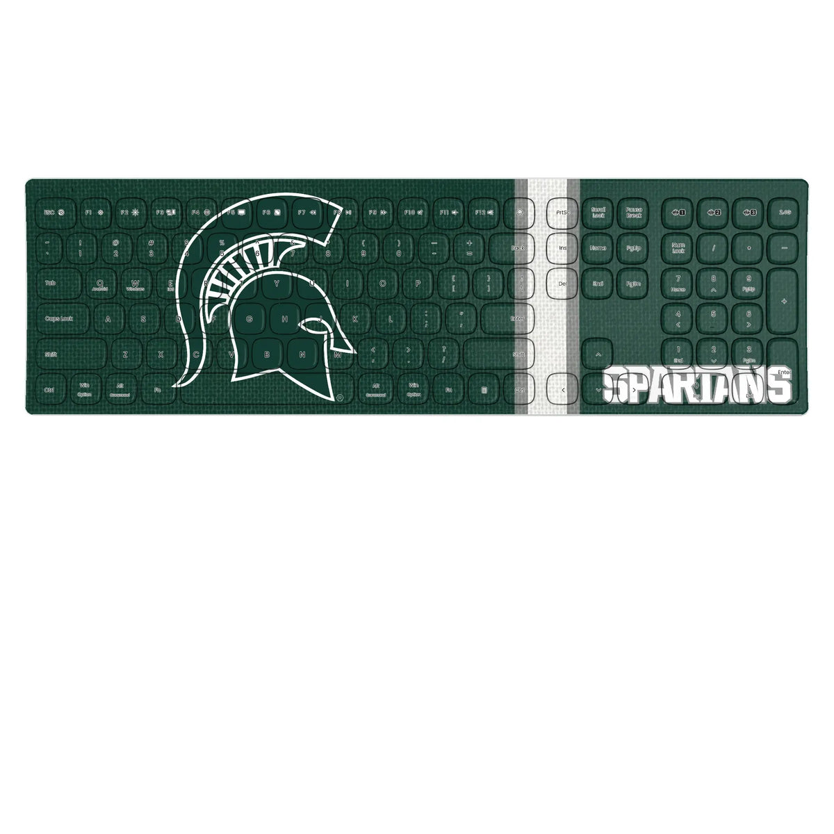 Michigan State University Spartans Stripe KKB605 Curved Wireless Keyboard