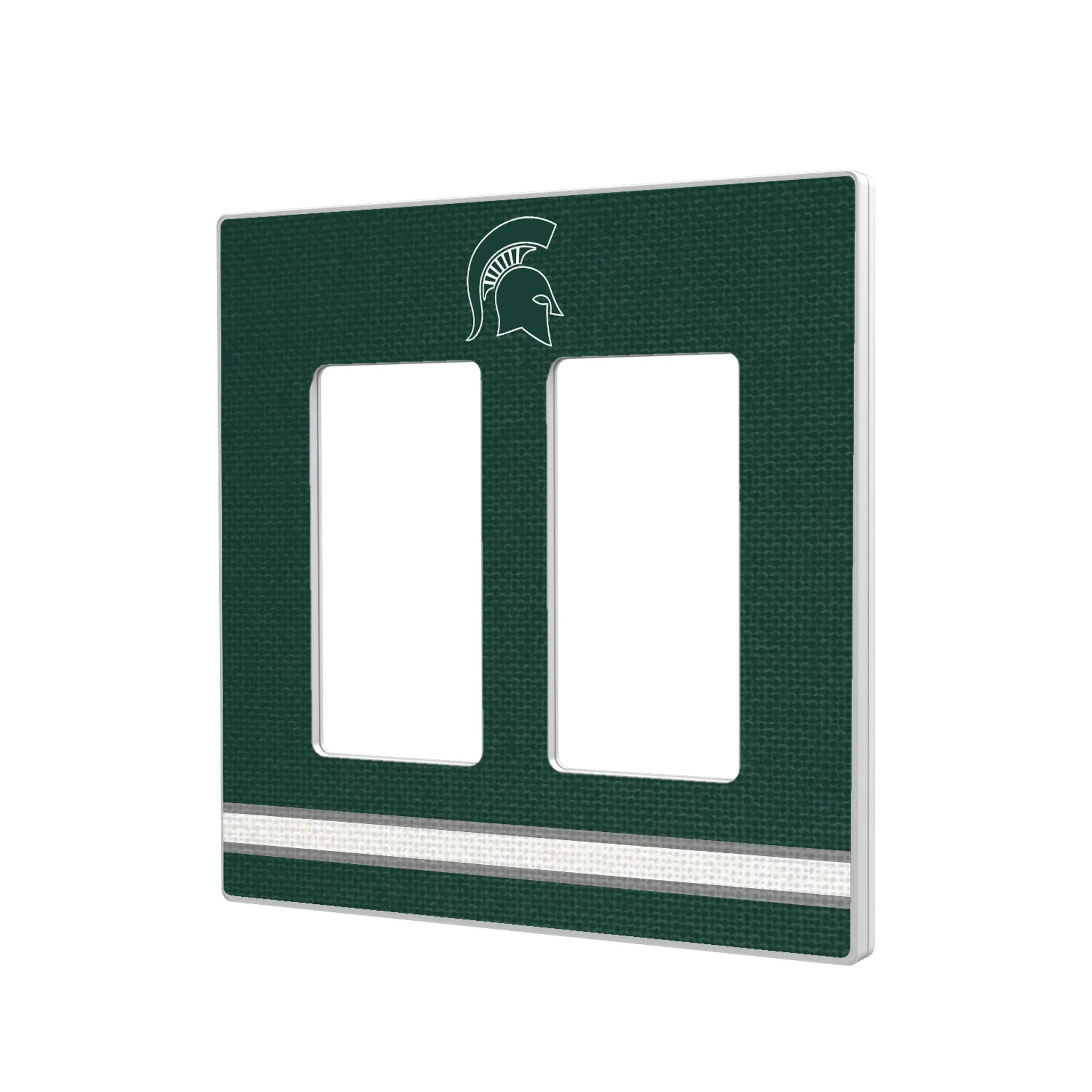 Michigan State University Spartans Stripe Hidden-Screw Light Switch Plate#Style_Double Rocker