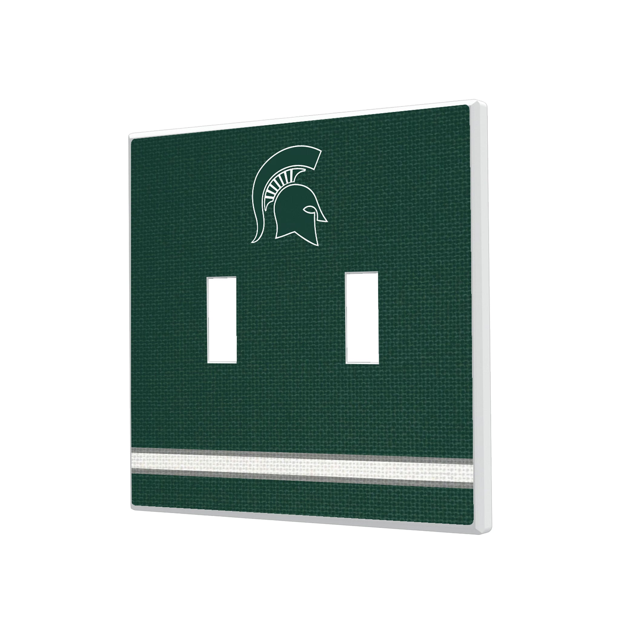 Michigan State University Spartans Stripe Hidden-Screw Light Switch Plate#Style_Double Toggle