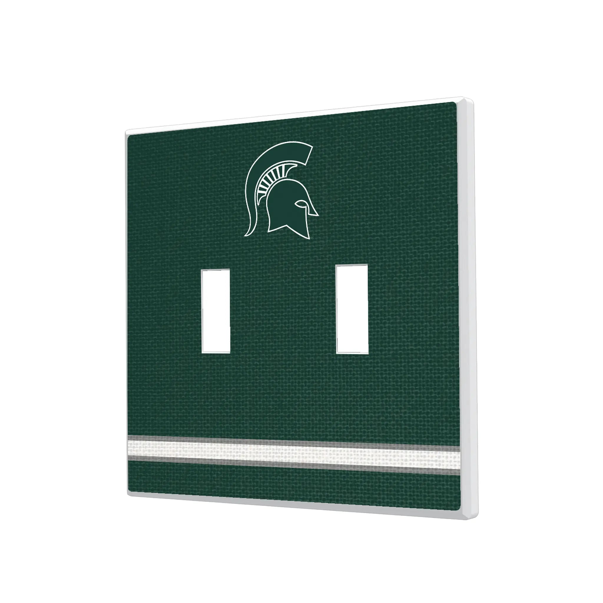 Michigan State University Spartans Stripe Hidden-Screw Light Switch Plate#Style_Double Toggle