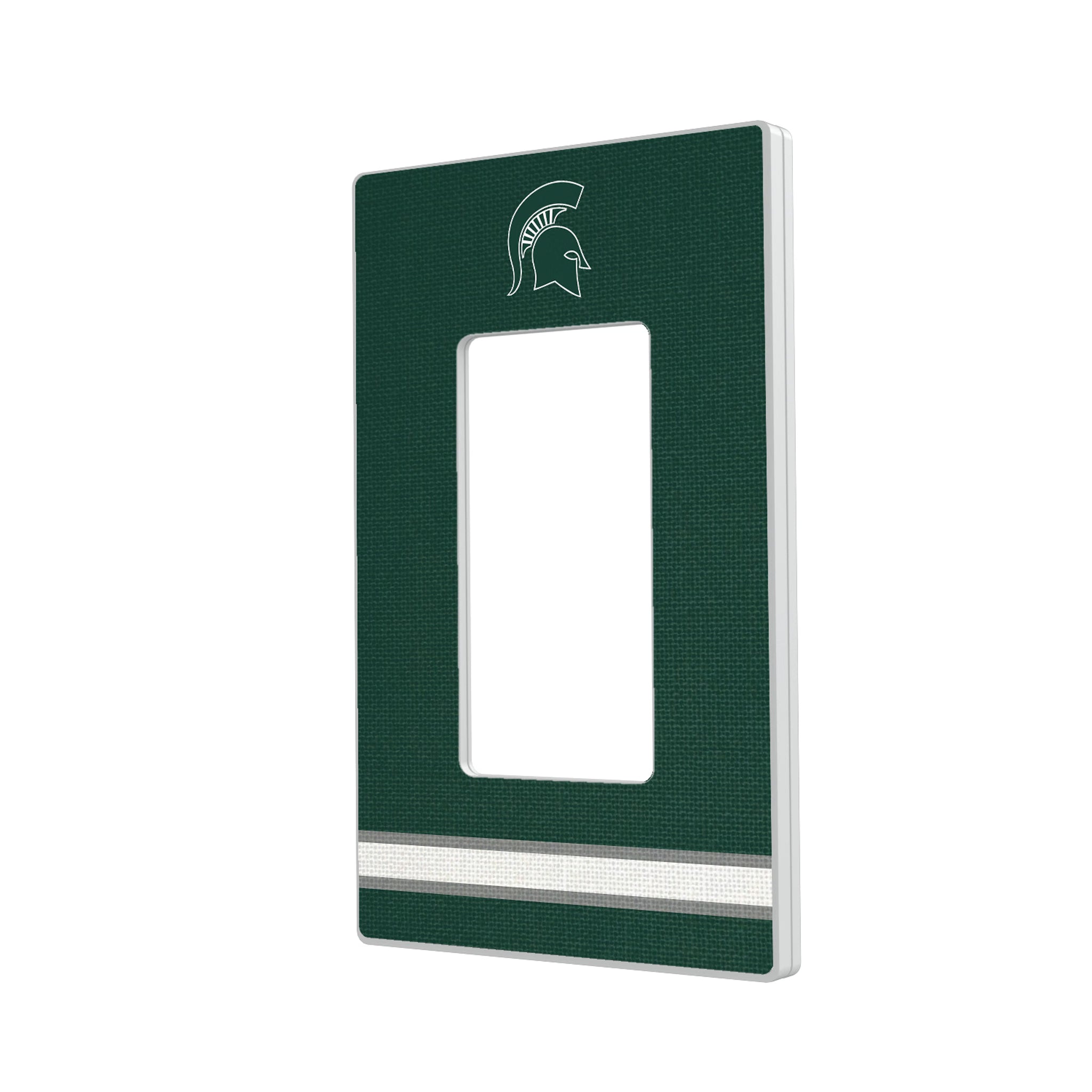 Michigan State University Spartans Stripe Hidden-Screw Light Switch Plate#Style_Single Rocker