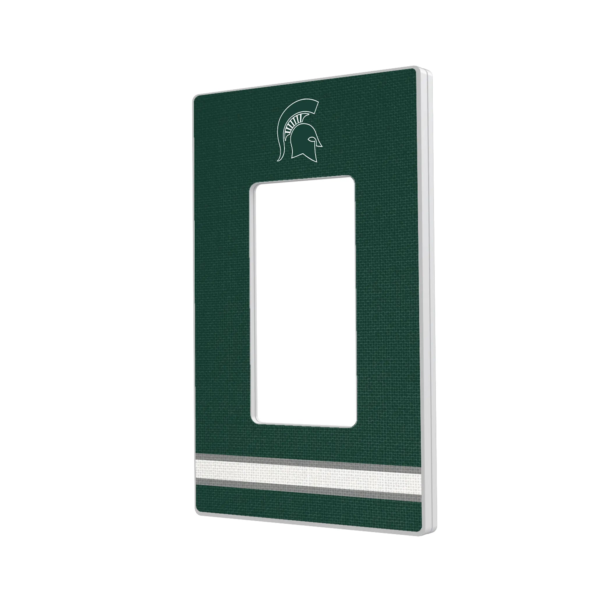 Michigan State University Spartans Stripe Hidden-Screw Light Switch Plate#Style_Single Rocker