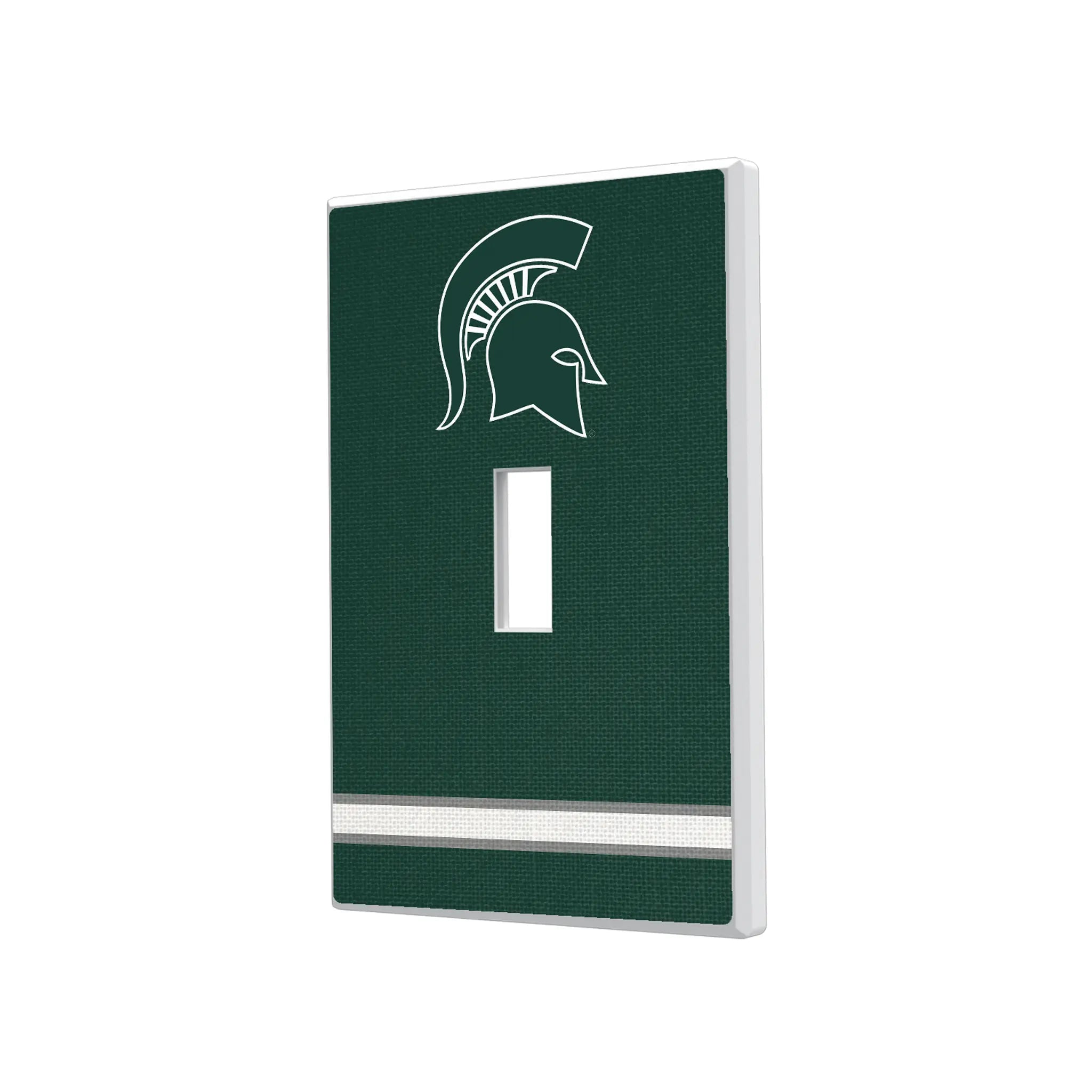 Michigan State University Spartans Stripe Hidden-Screw Light Switch Plate#Style_Single Toggle