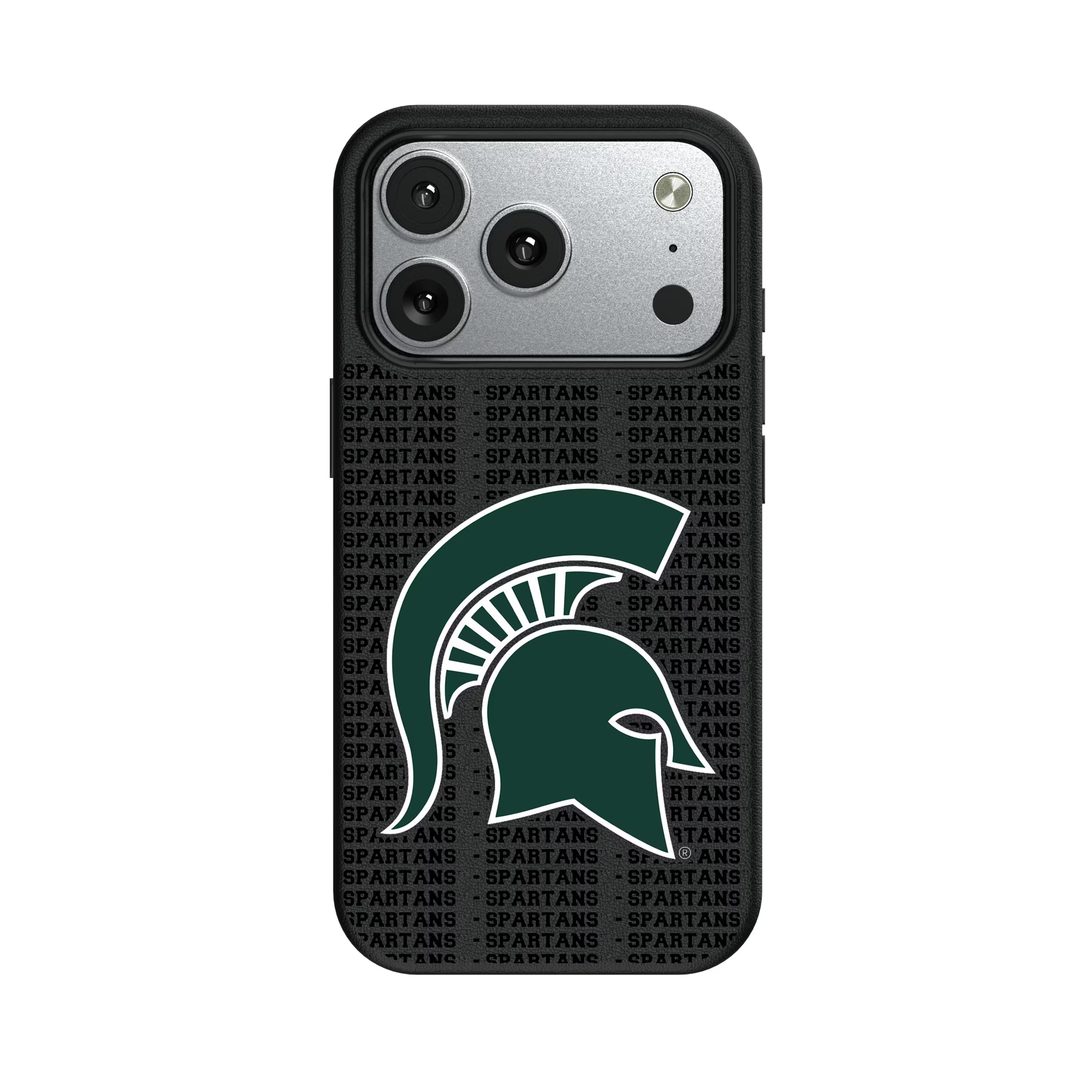 Michigan State University Spartans Text Backdrop iPhone MagSafe Compatible Phone Case for Apple iPhone#Device_iPhone 17 Pro