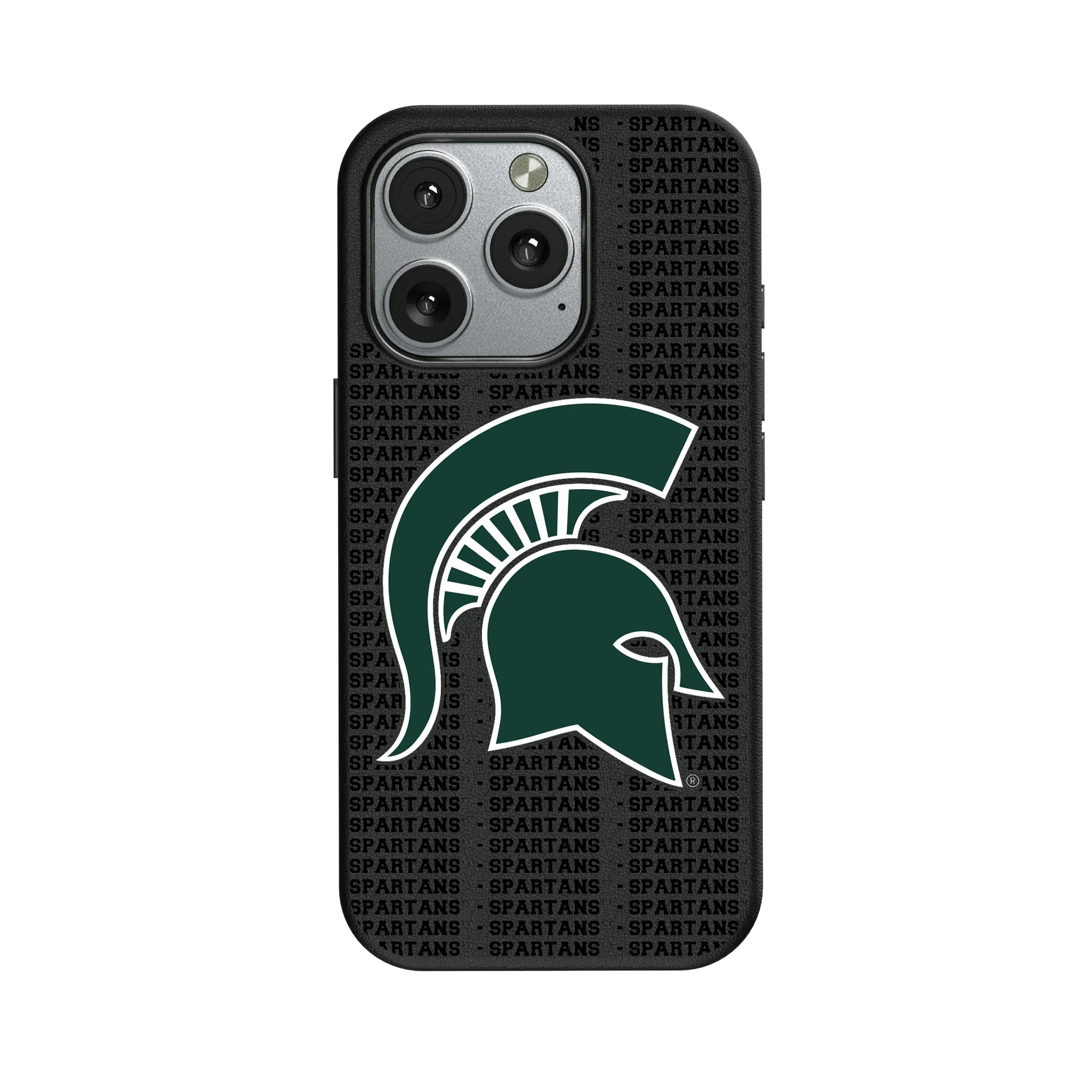 Michigan State University Spartans Text Backdrop iPhone MagSafe Compatible Phone Case for Apple iPhone